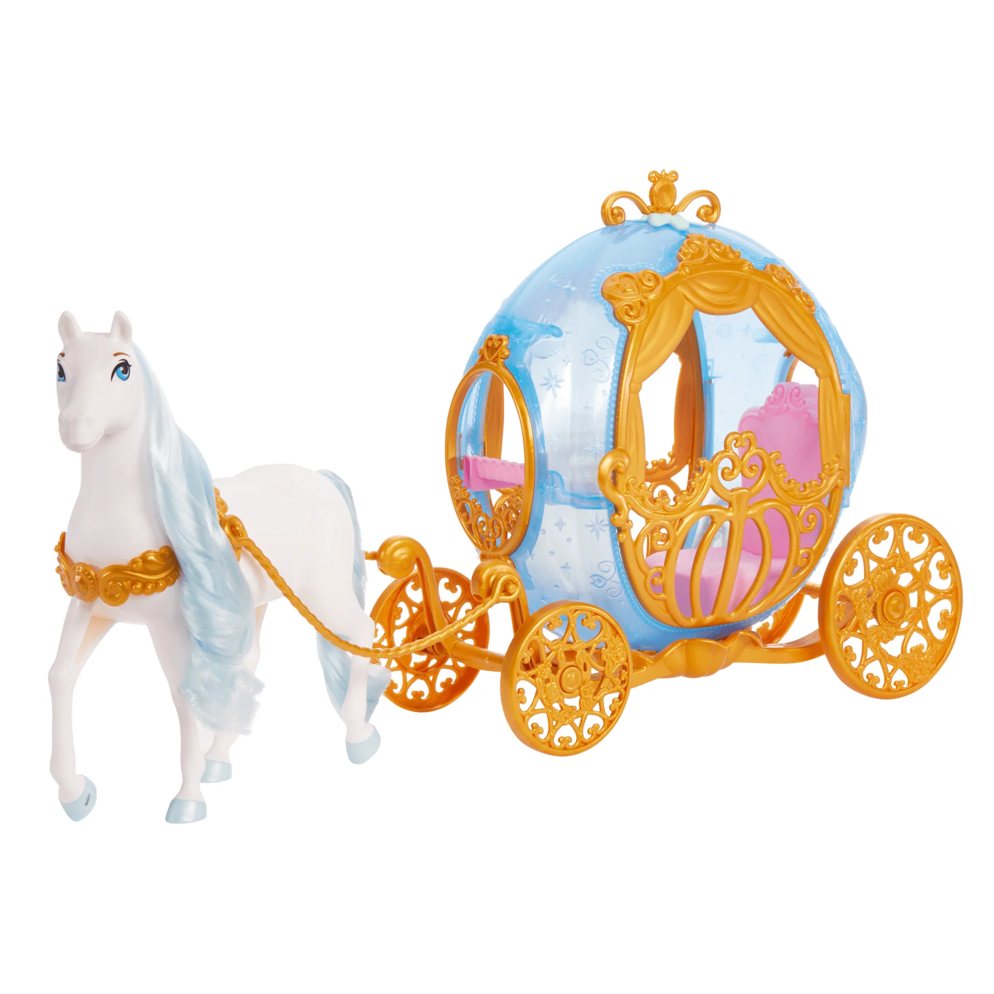 Disney Princess Cinderella's Rolling Carriage & Horse With Brushable Mane & Tail - Image 4