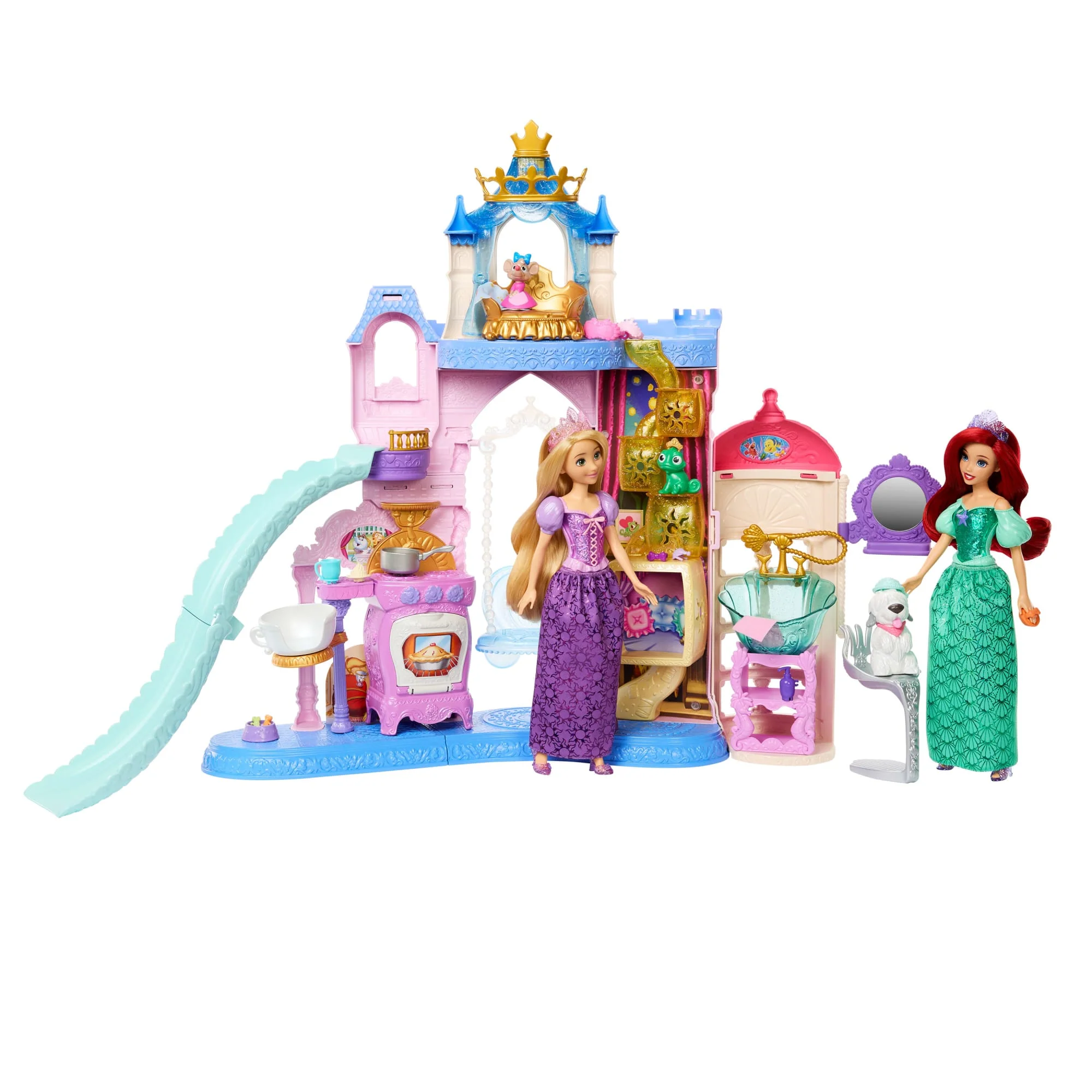 Disney Princess Haustierpalast-Spielset Mit 7 Spielbereichen, 3 Tierfreunden Und Über 20 Möbeln Und Zubehörteilen