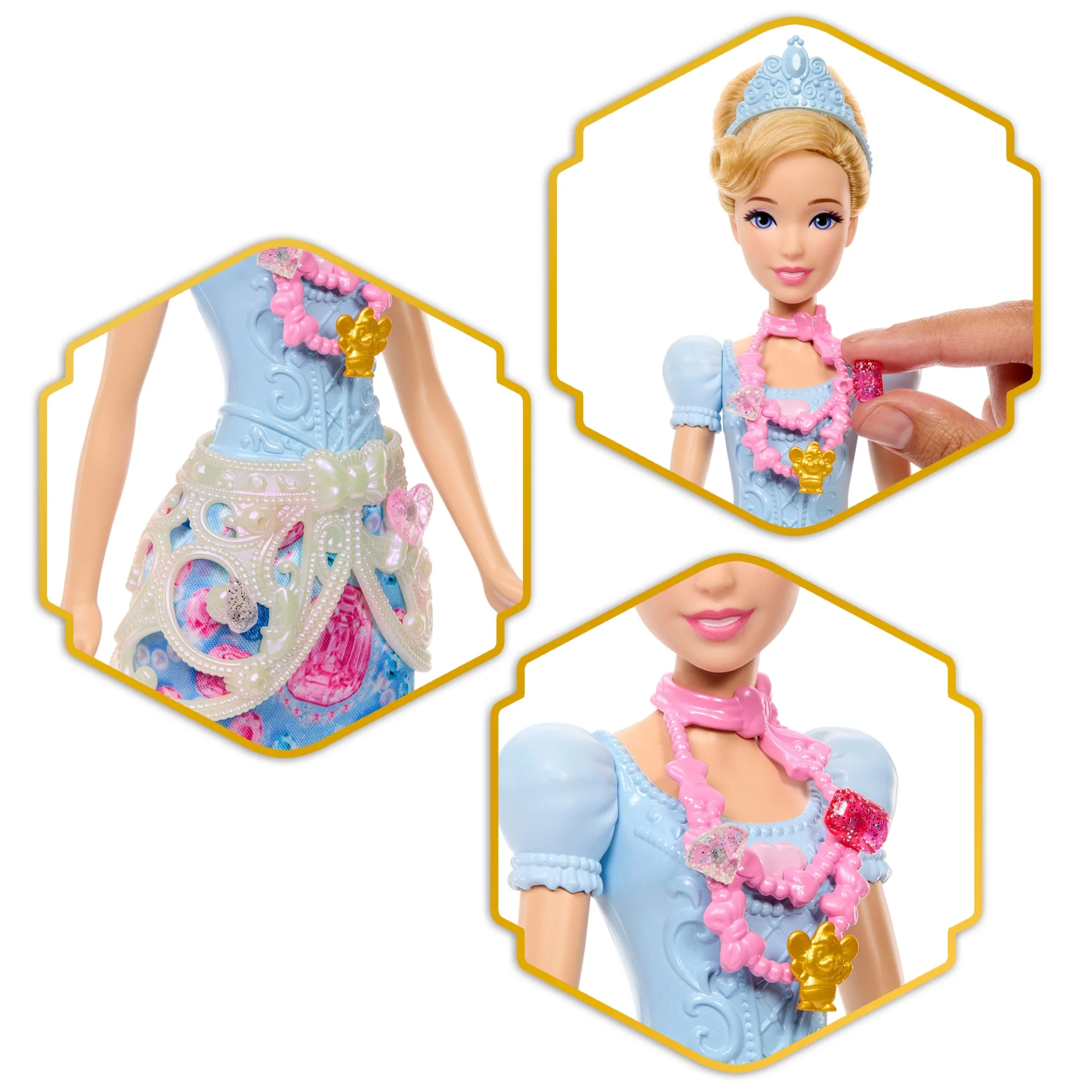 Disney Princess Jewel Reveal Cinderella Fashion Doll W/ 8 Surprises Including Gem Box & Accessories - Image 4