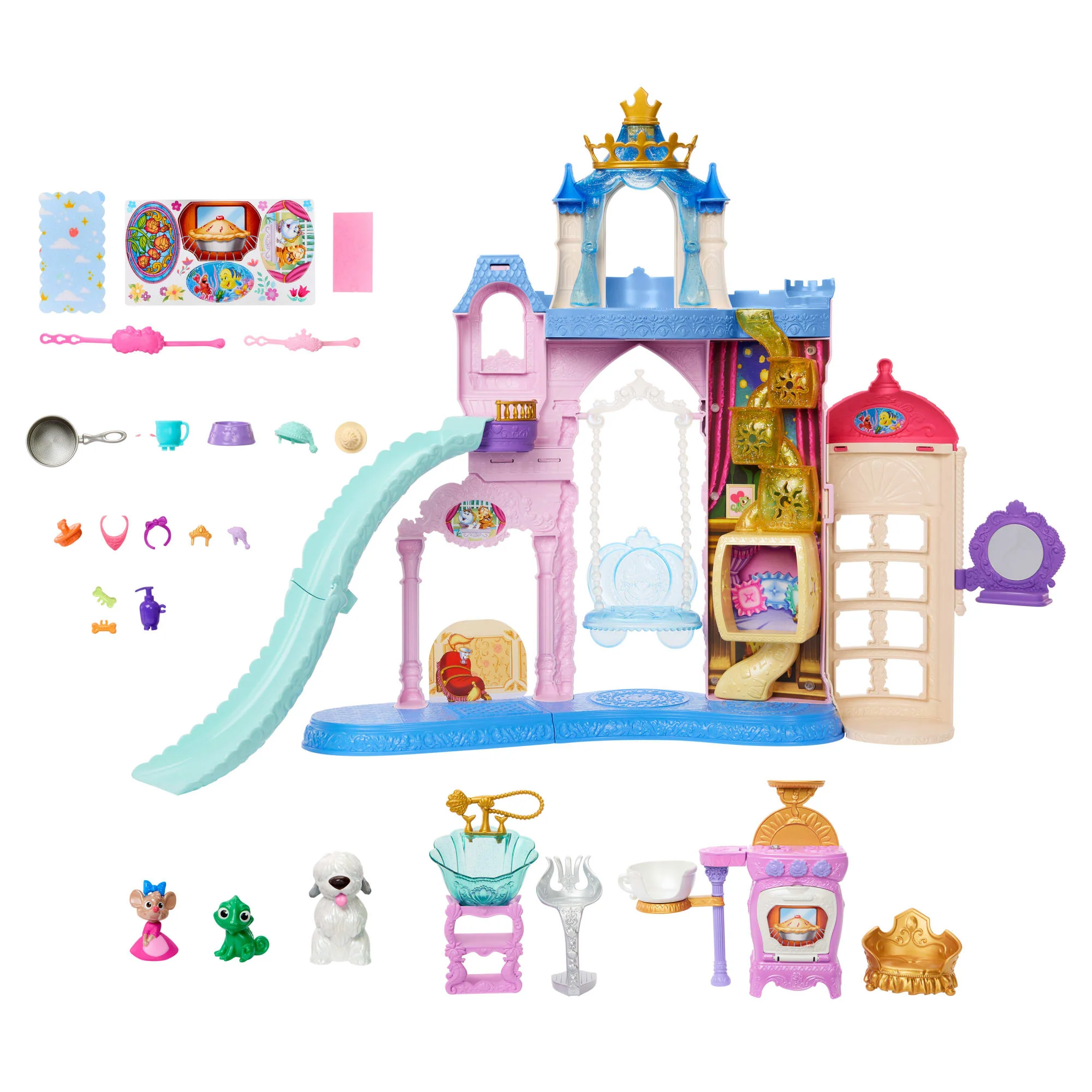 Disney Princess Palazzo Dei Cuccioli, Playset Con 7 Aree Gioco, 3 Amici Animali E Oltre 20 Mobili E Accessori - Image 6