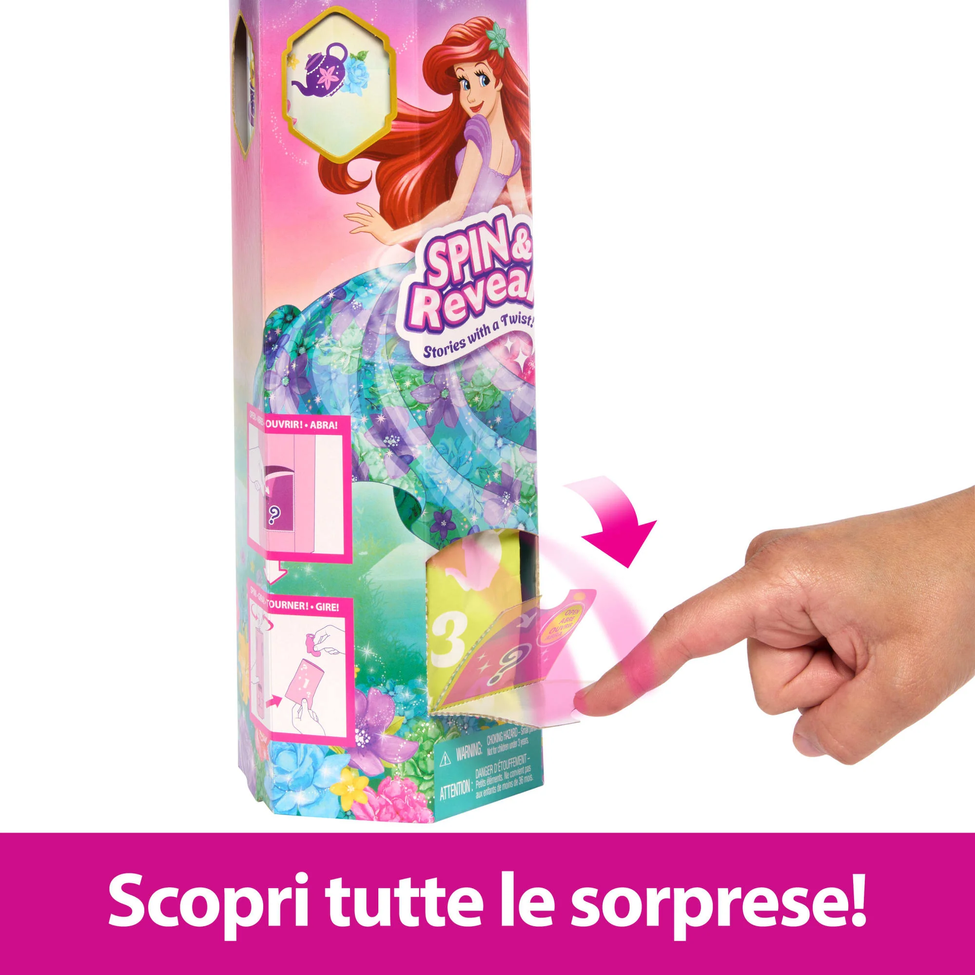 Disney Princess Spin & Reveal Ariel, Bambola Alla Moda E Accessori Con 11 Sorprese - Image 4