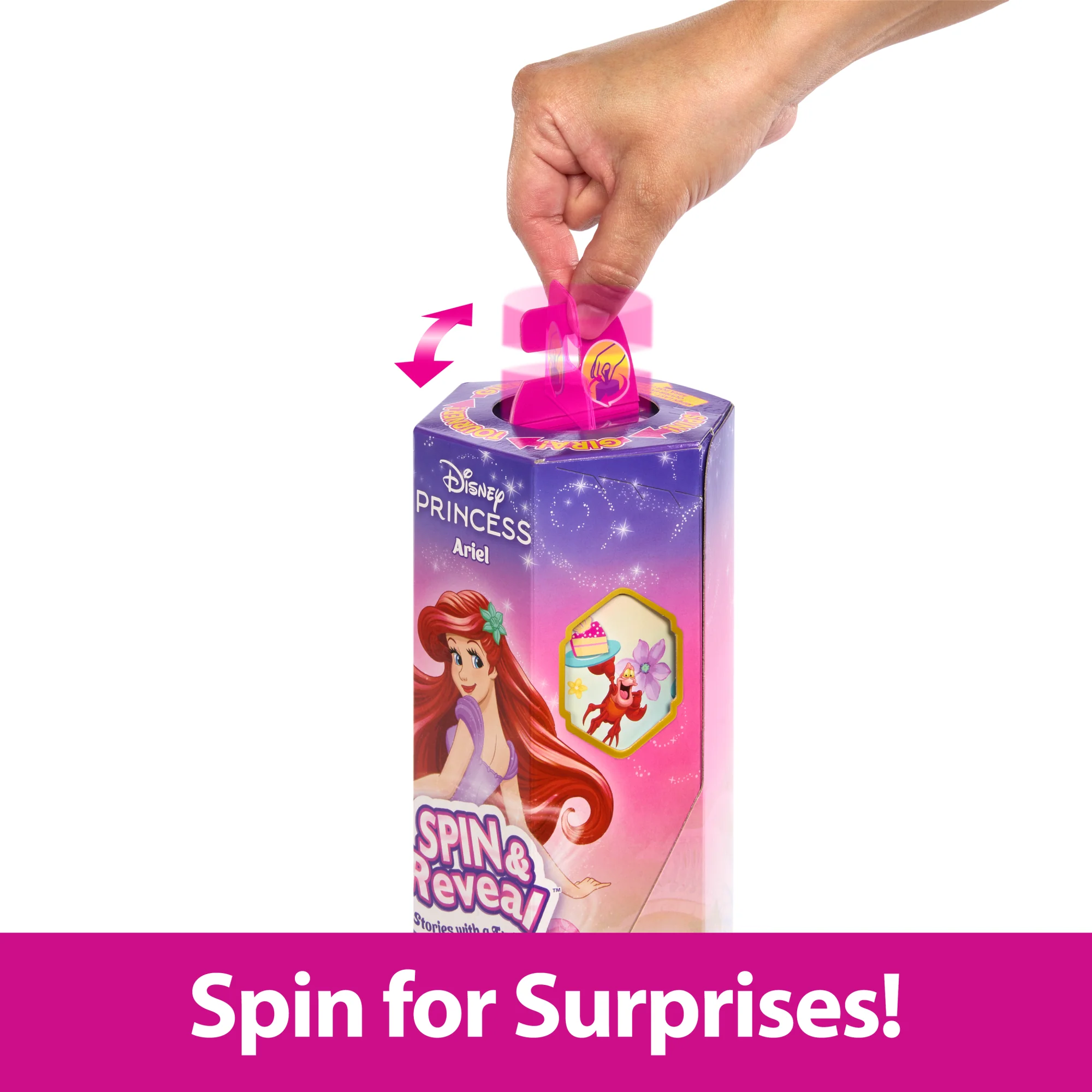 Disney Princess Spin & Reveal Ariel Fashion Doll & Accessories With 11 Surprises - Image 3