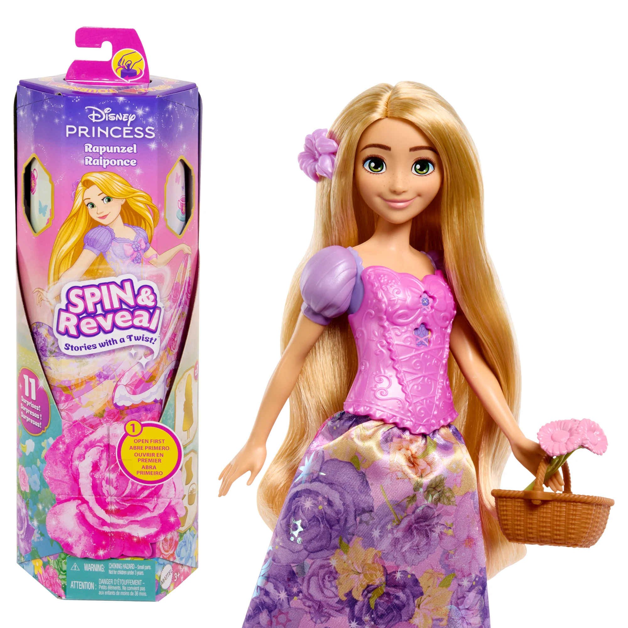Disney Princess Spin & Reveal Κούκλα Ραπουνζέλ & Αξεσουάρ Με 11 Εκπλήξεις