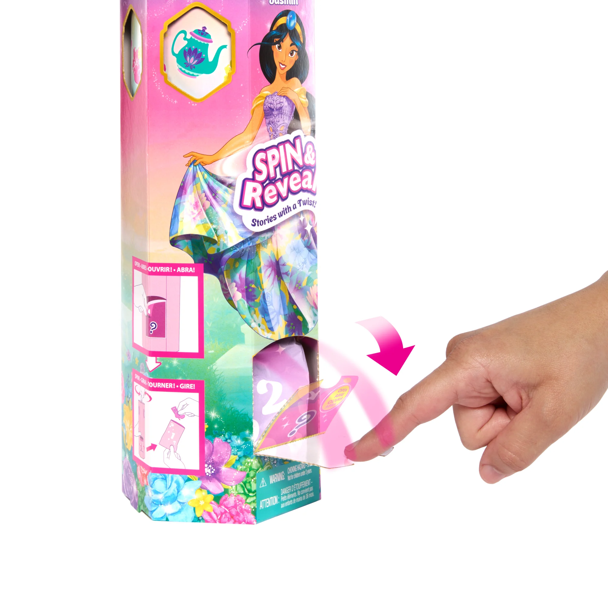 Disney Princess Spin & Reveal Jasmine, Bambola Alla Moda E Accessori Con 11 Sorprese - Image 3