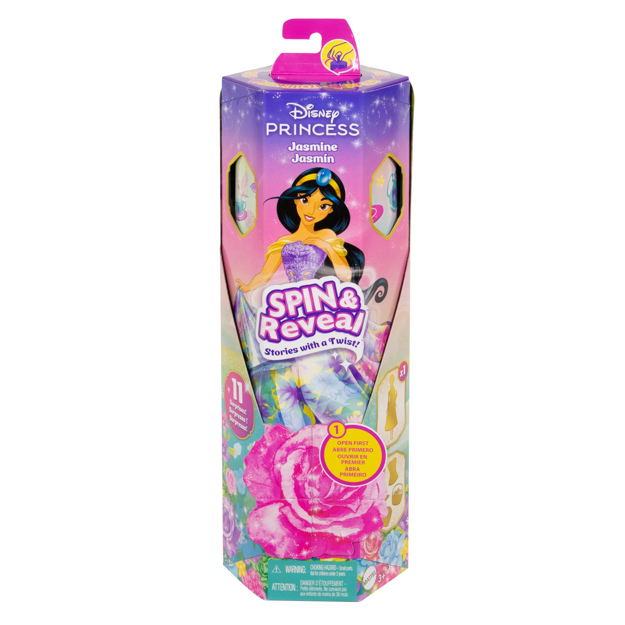 Disney Princess Spin & Reveal Jasmine, Bambola Alla Moda E Accessori Con 11 Sorprese - Image 6