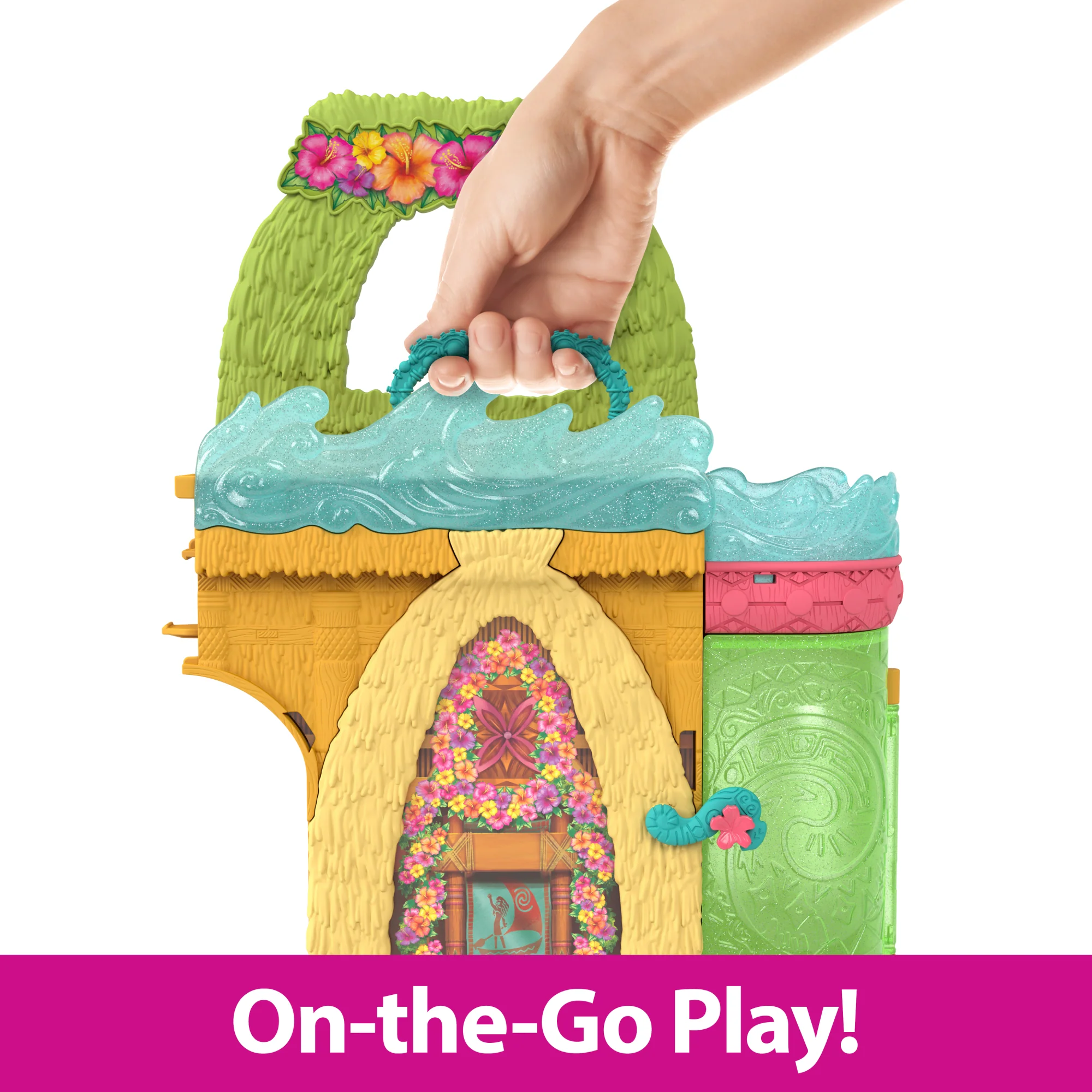 Disney Princess Moana's Island Home Stacking Doll House With Small Doll, Figures & 9 Play Pieces - Image 3
