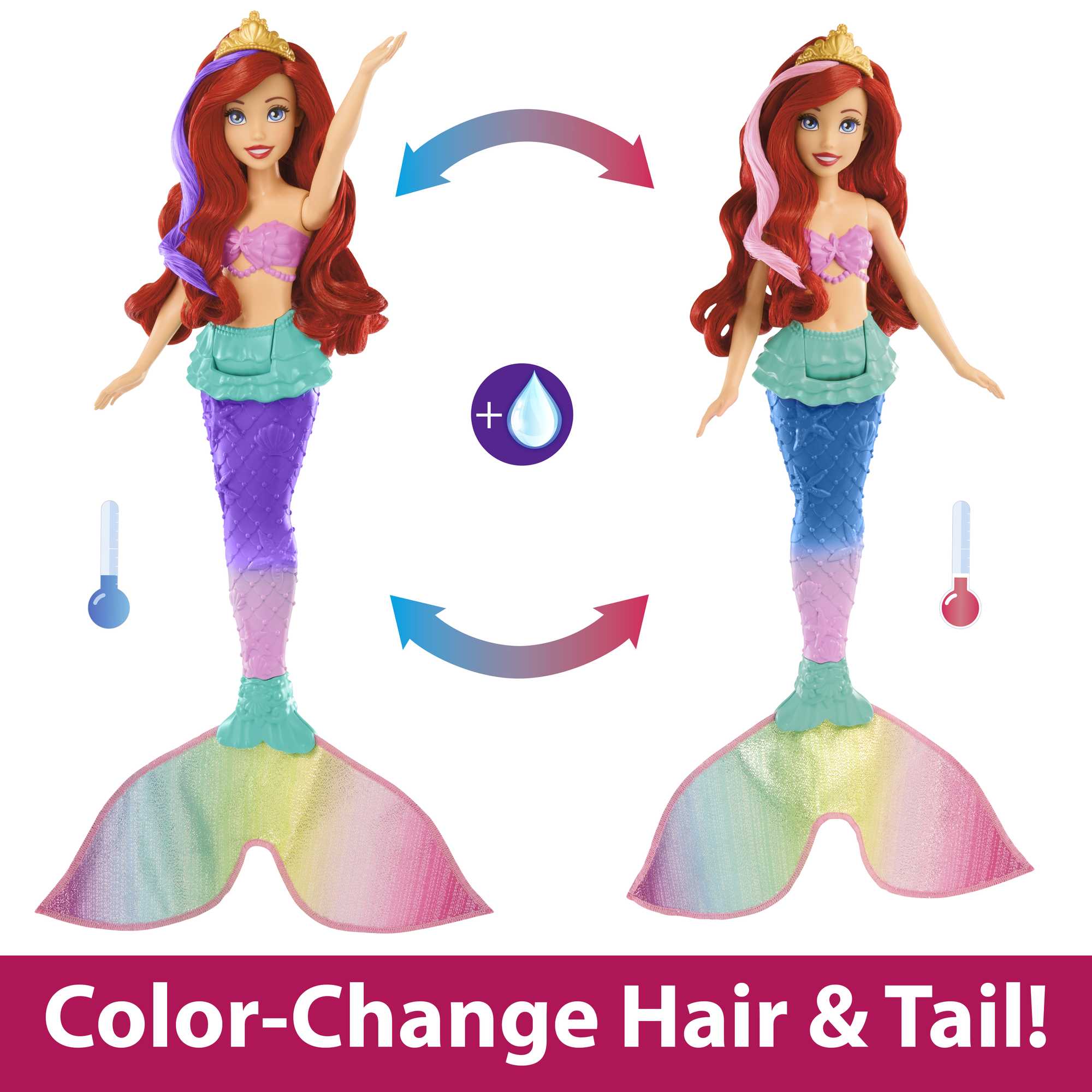 Disney Princess Toys, Ariel Swimming Mermaid Doll - Image 4