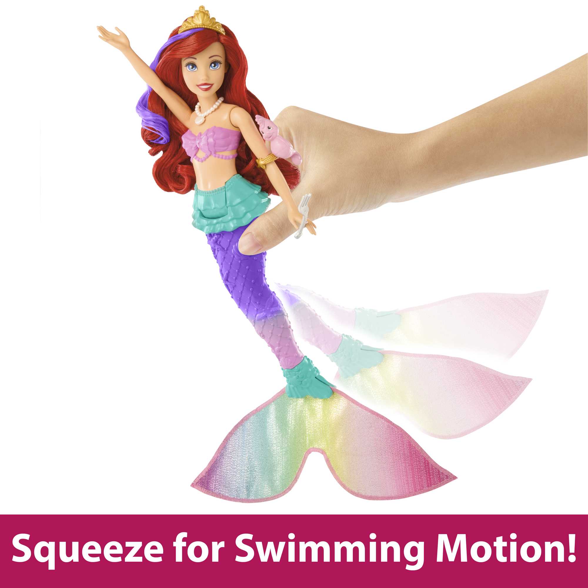 Disney Princess Toys, Ariel Swimming Mermaid Doll - Image 5