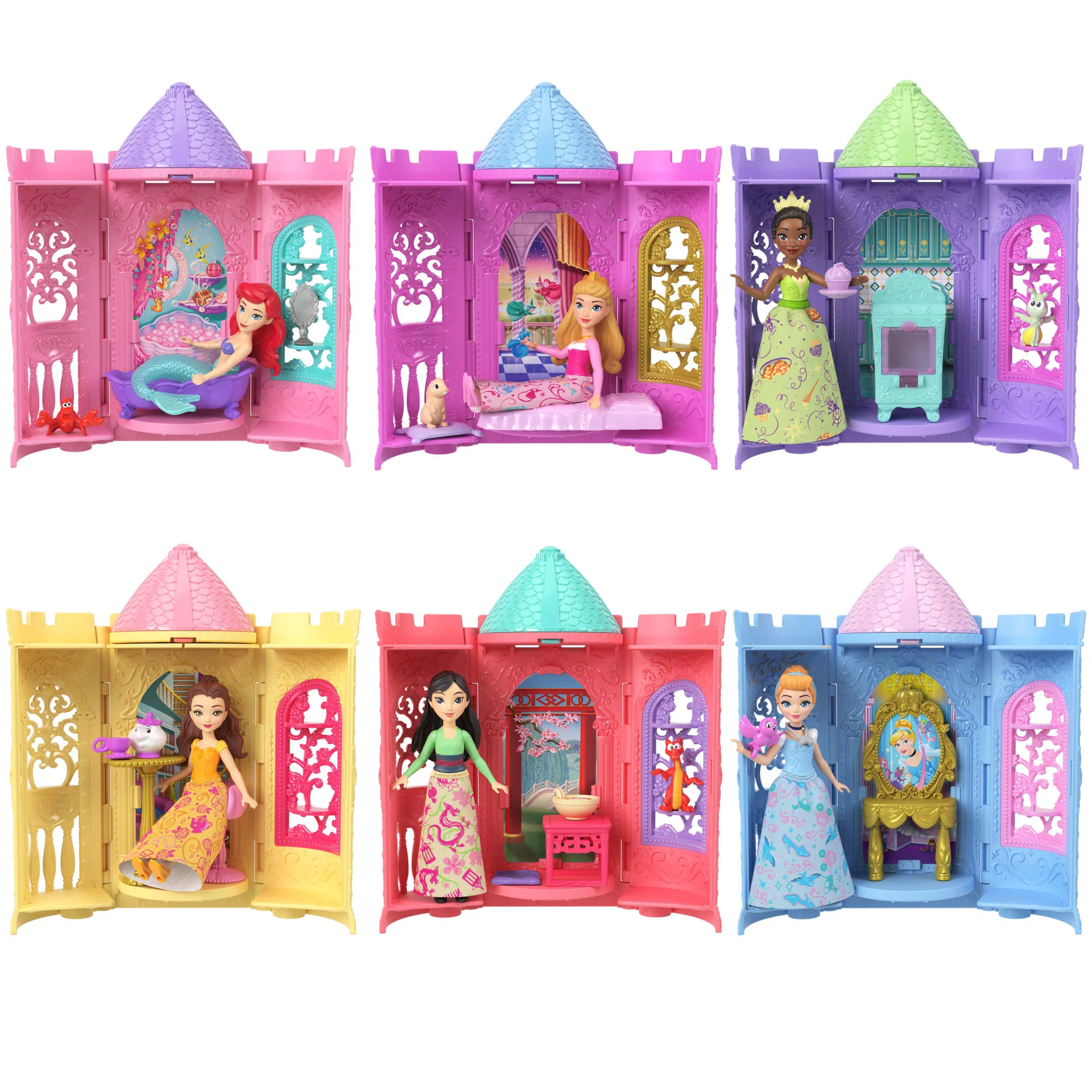 Disney Princess Tower Surprise Mini Bambole, Playset Impilabili Con 5 Sorprese (I Modelli Possono Variare) - Image 3