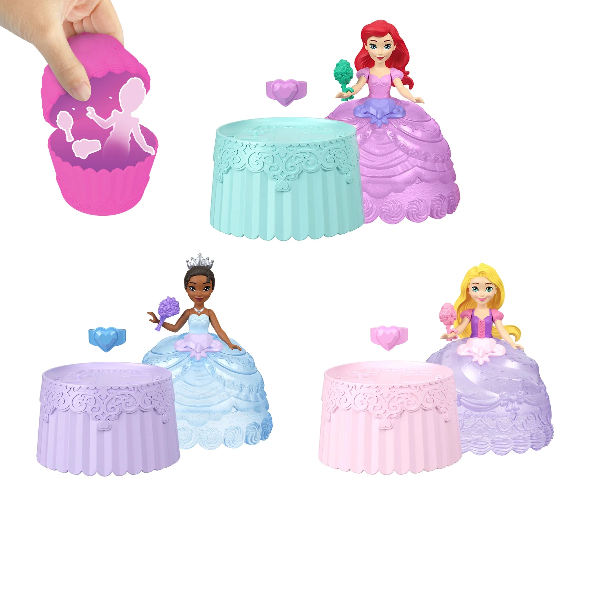 Disney Princess Valentine Cupcake Small Doll Reveal With 5 Surprises Including Heart Ring For Child (Dolls May Vary) - Image 5