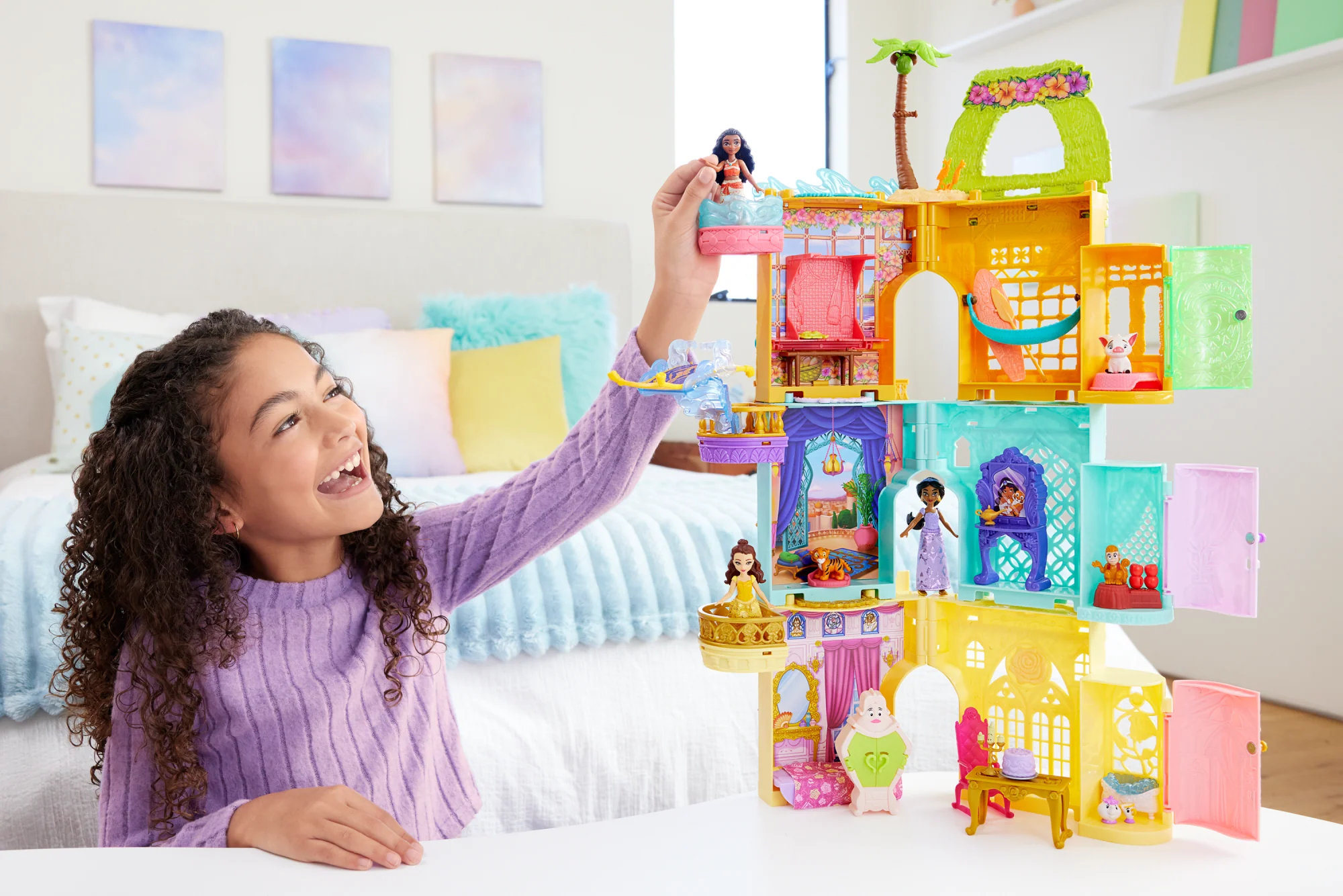 Disney Prinses Toren Vol Verrassingen, Kleine Poppen En Stapelbare Speelsets Met 5 Verrassingen (Stijlen Kunnen Variëren) - Image 4