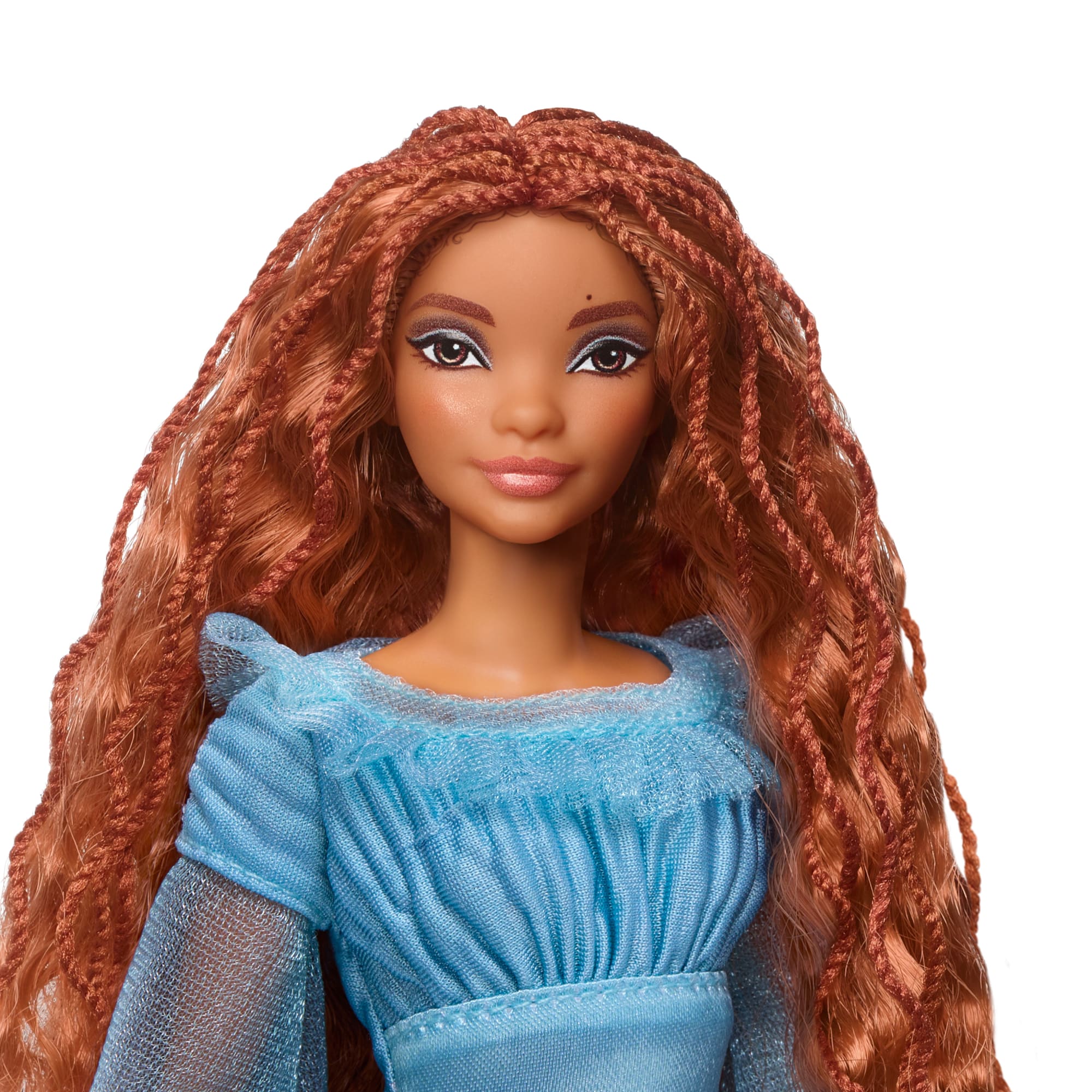 Disney The Little Mermaid Ariel Fashion Doll On Land in Signature Blue Dress - Image 3