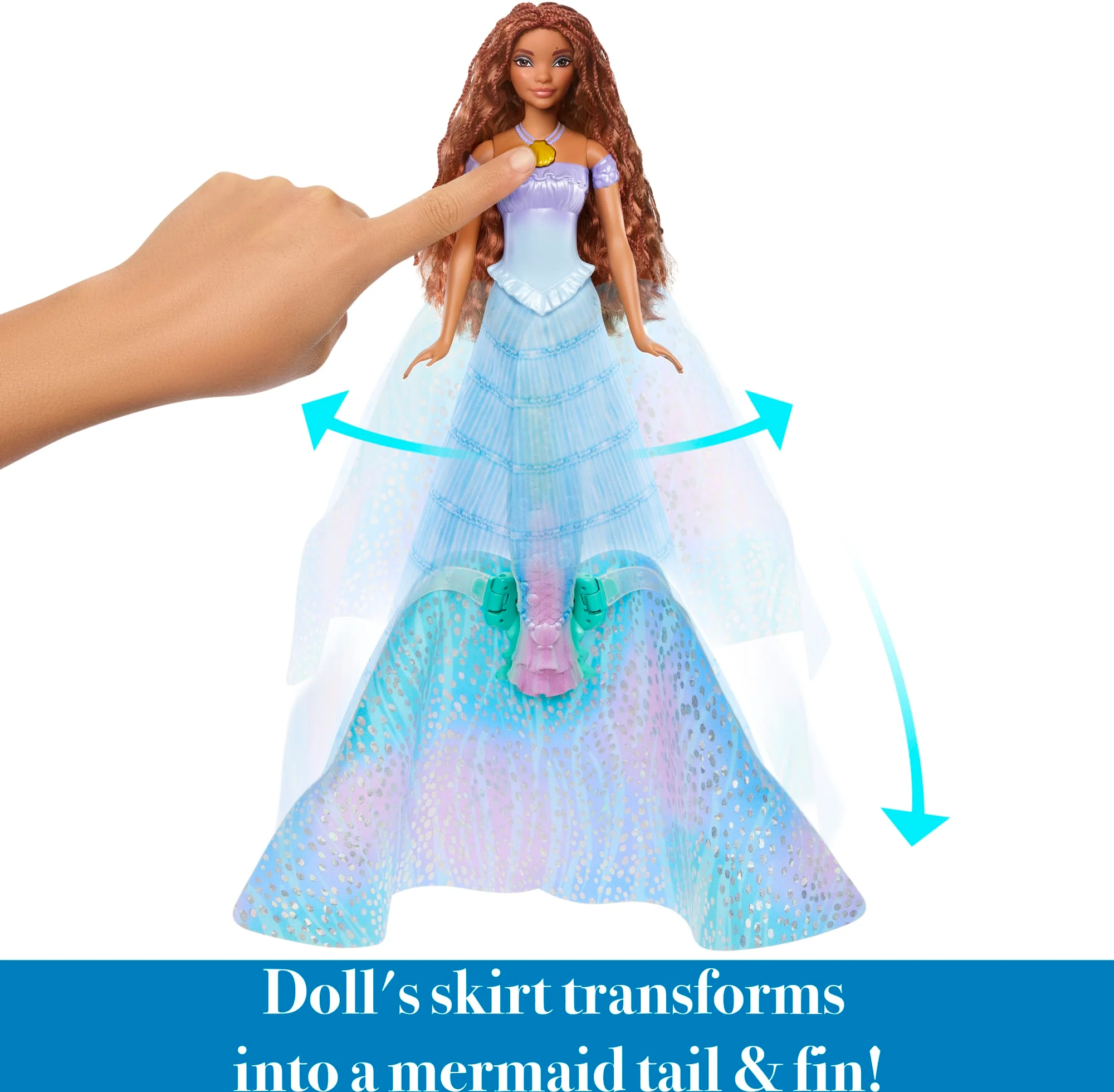 Disney The Little Mermaid Transforming Ariel Fashion Doll, Switch from Human to Mermaid - Image 4