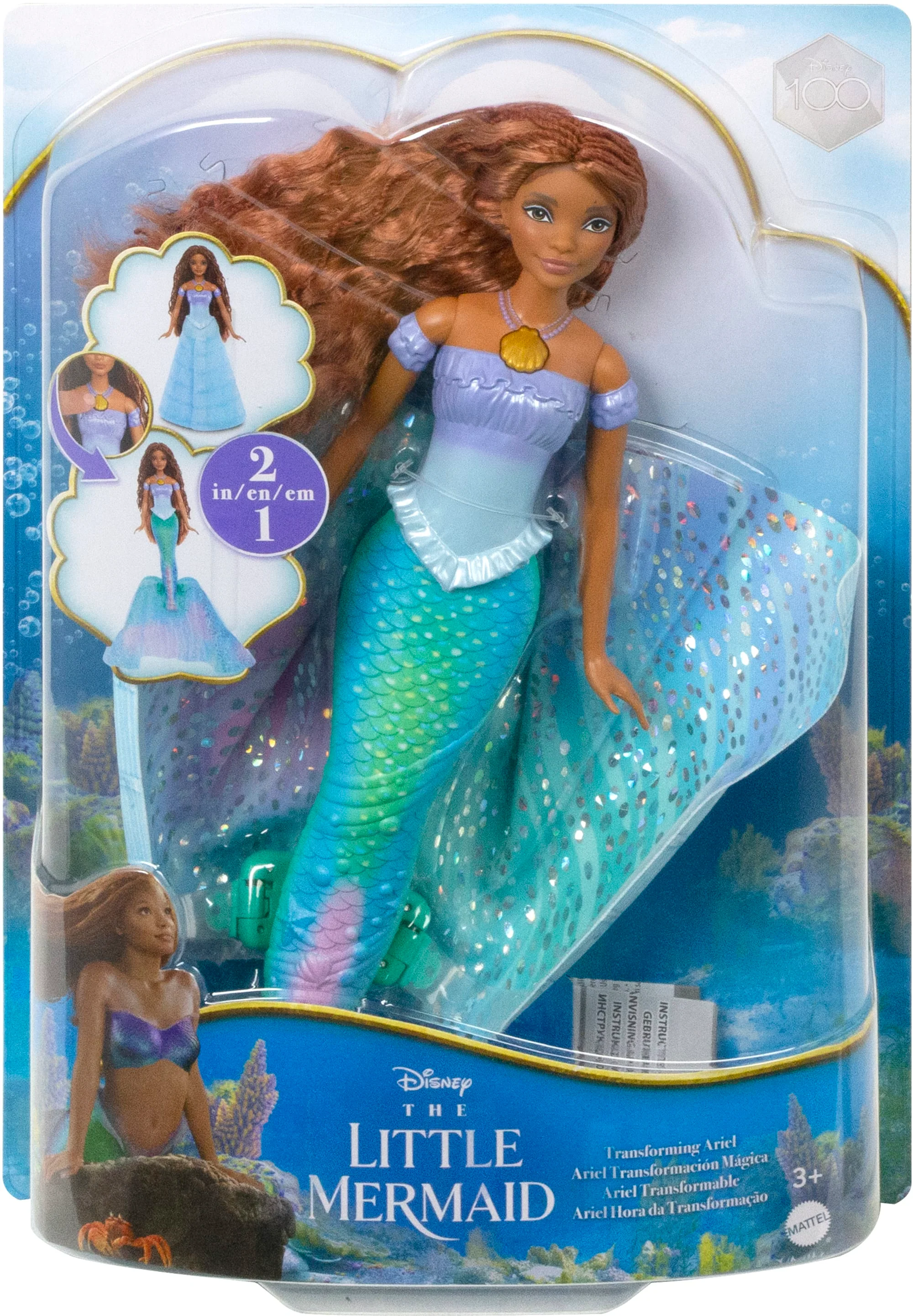 Disney The Little Mermaid Transforming Ariel Fashion Doll, Switch from Human to Mermaid - Image 6
