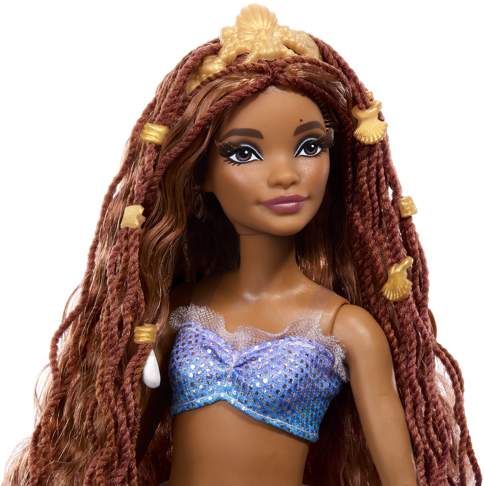 Disney The Little Mermaid Deluxe Mermaid Ariel Doll with Hair Beads and Stand - Image 3