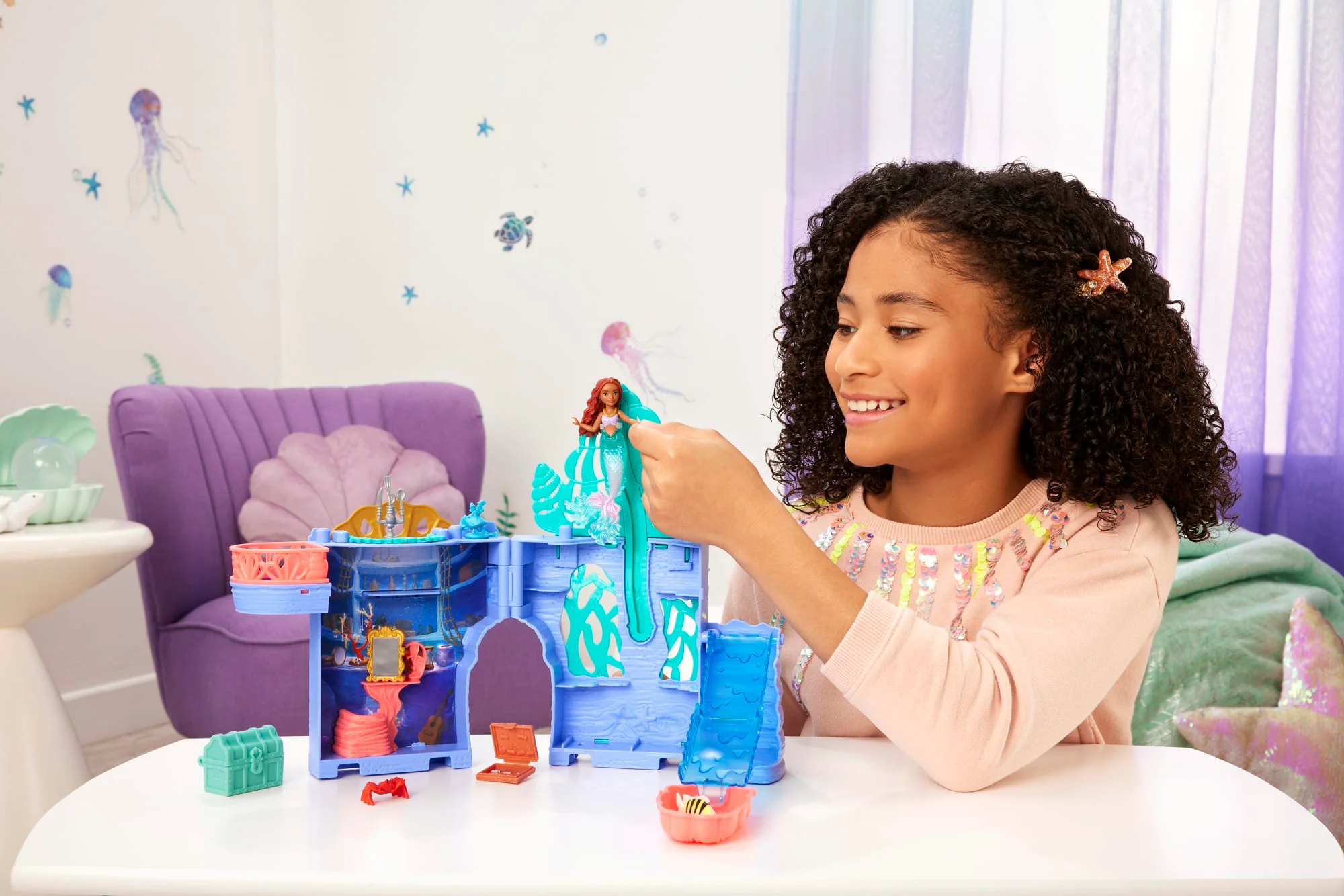 Disney The Little Mermaid Storytime Stackers Ariel's Grotto Playset and 10 Accessories - Image 2