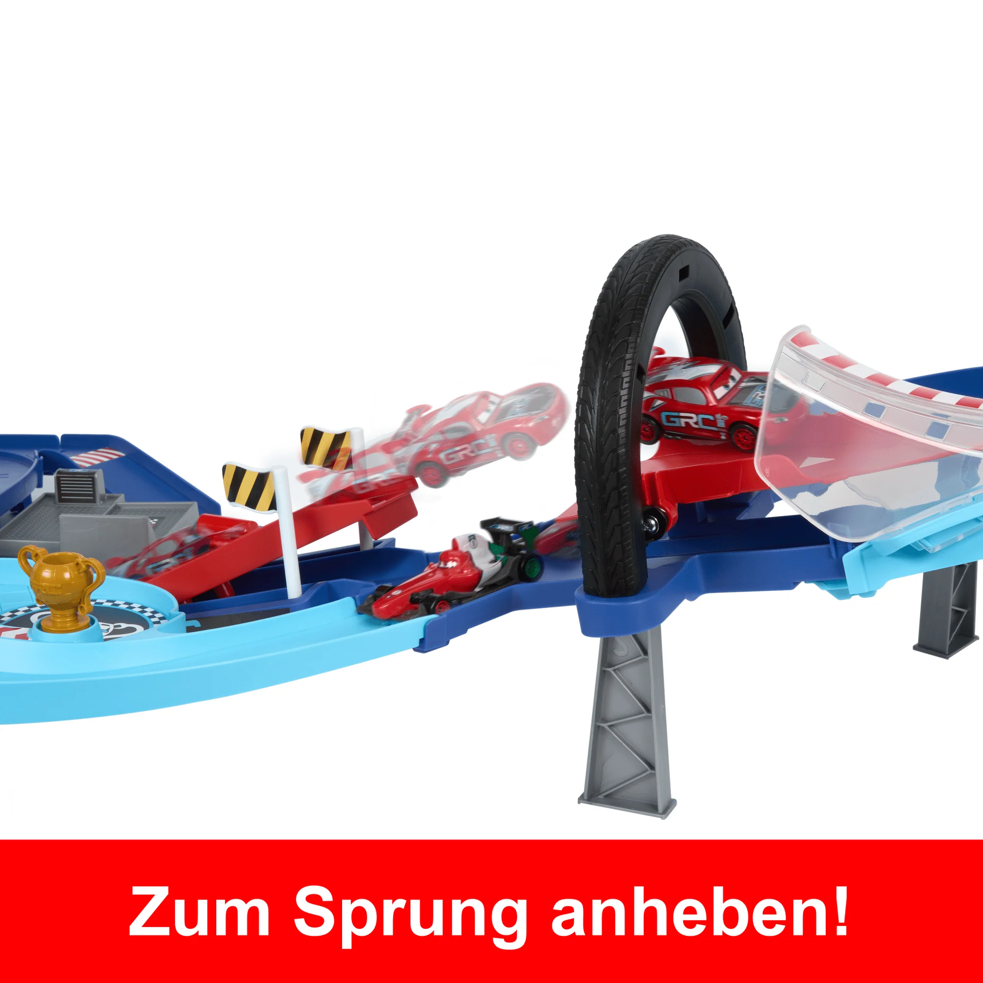 Disney Und Pixar Cars Grc Sprung-Rennstrecke Spielset Mit 2 Spielzeugfahrnzeugen, Darunter Lightning Mcqueen - Image 2