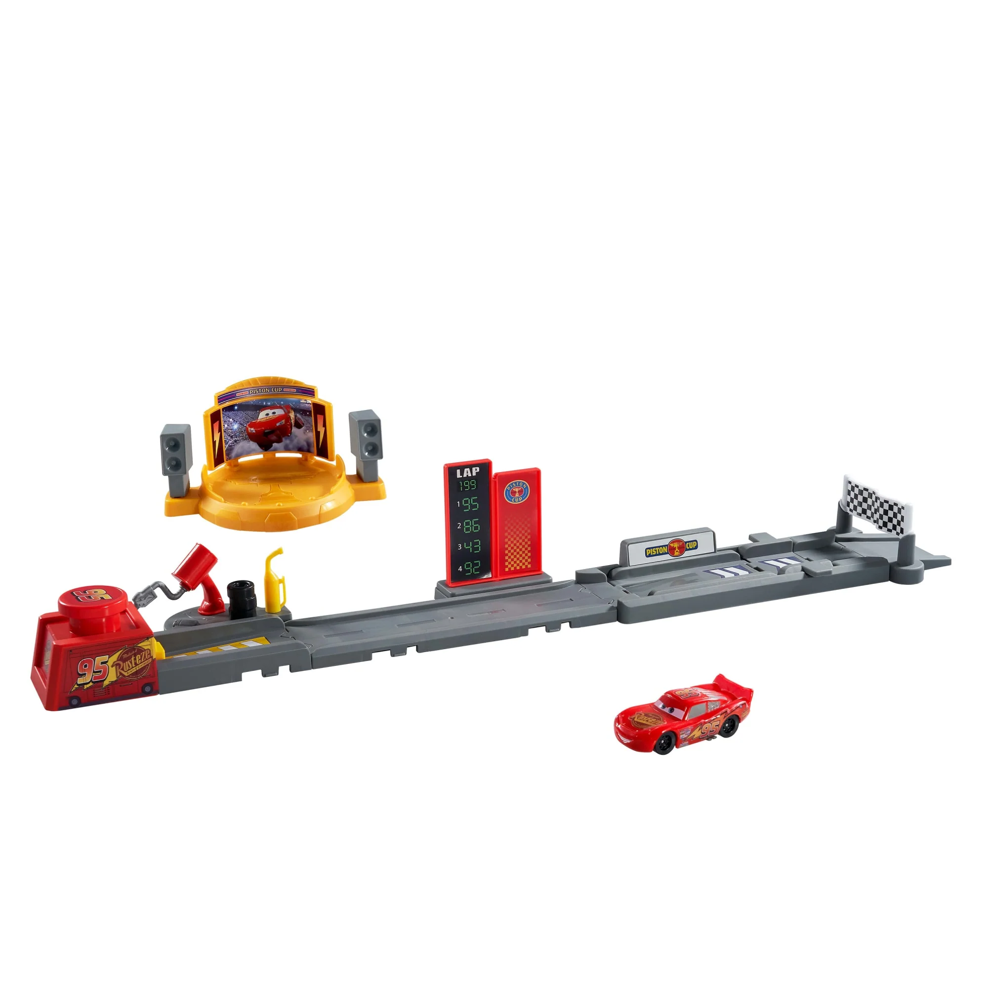 Disney Und Pixar Cars Piston Cup Sprung- Und Stunt-Rennstrecke-Spielset Und Lightning Mcqueen Spielzeugauto