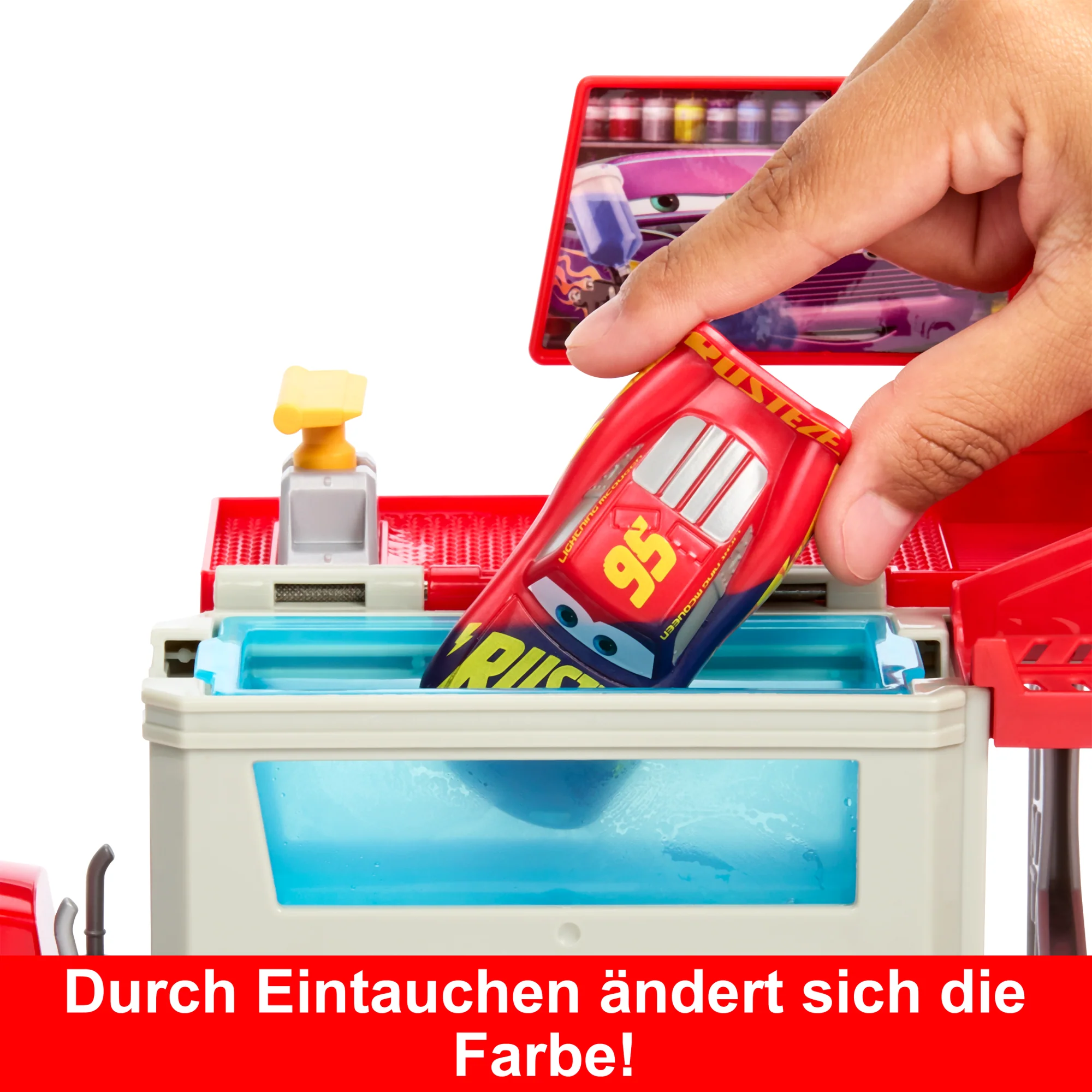 Disney Und Pixar Cars Farbwechsel-Spielset Lackiererei Mack Mit 1 Spielzeugauto Und Zubehör - Image 3