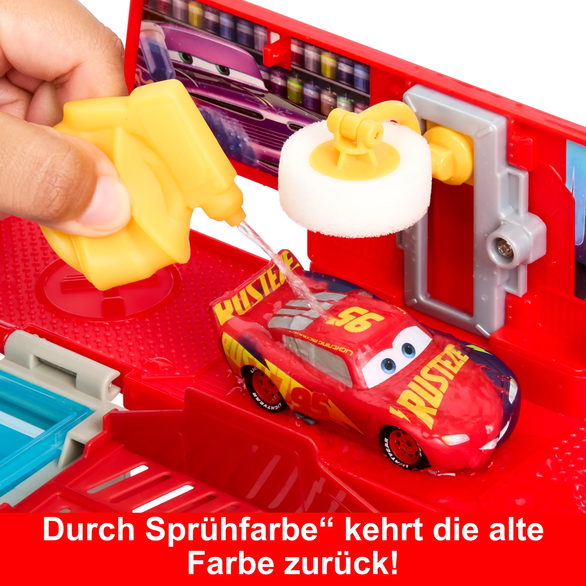 Disney Und Pixar Cars Farbwechsel-Spielset Lackiererei Mack Mit 1 Spielzeugauto Und Zubehör - Image 5