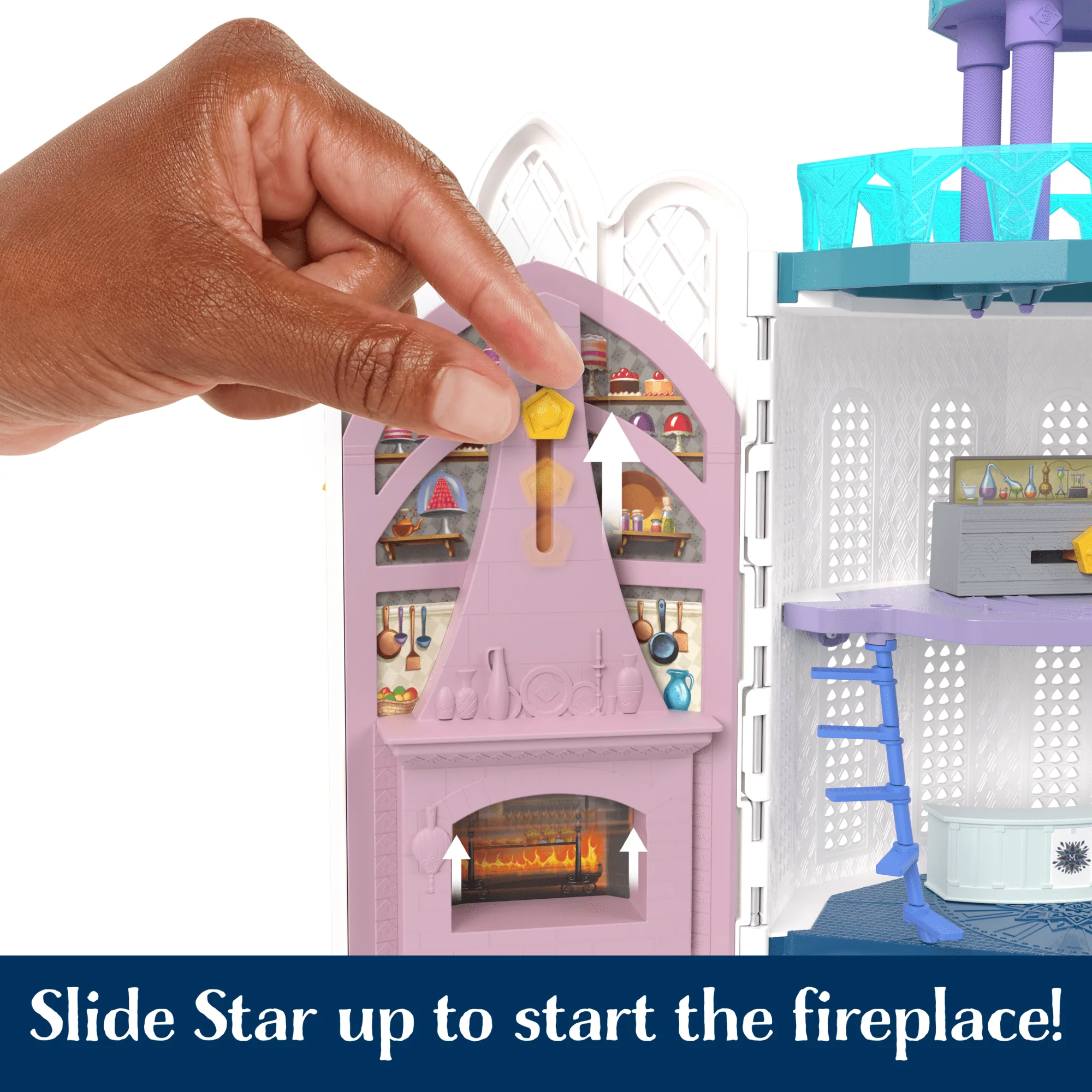 Disney's Wish Rosas Castle Playset, Dollhouse With 2 Posable Mini Dolls, Star Figure & 20 Accessories - Image 3