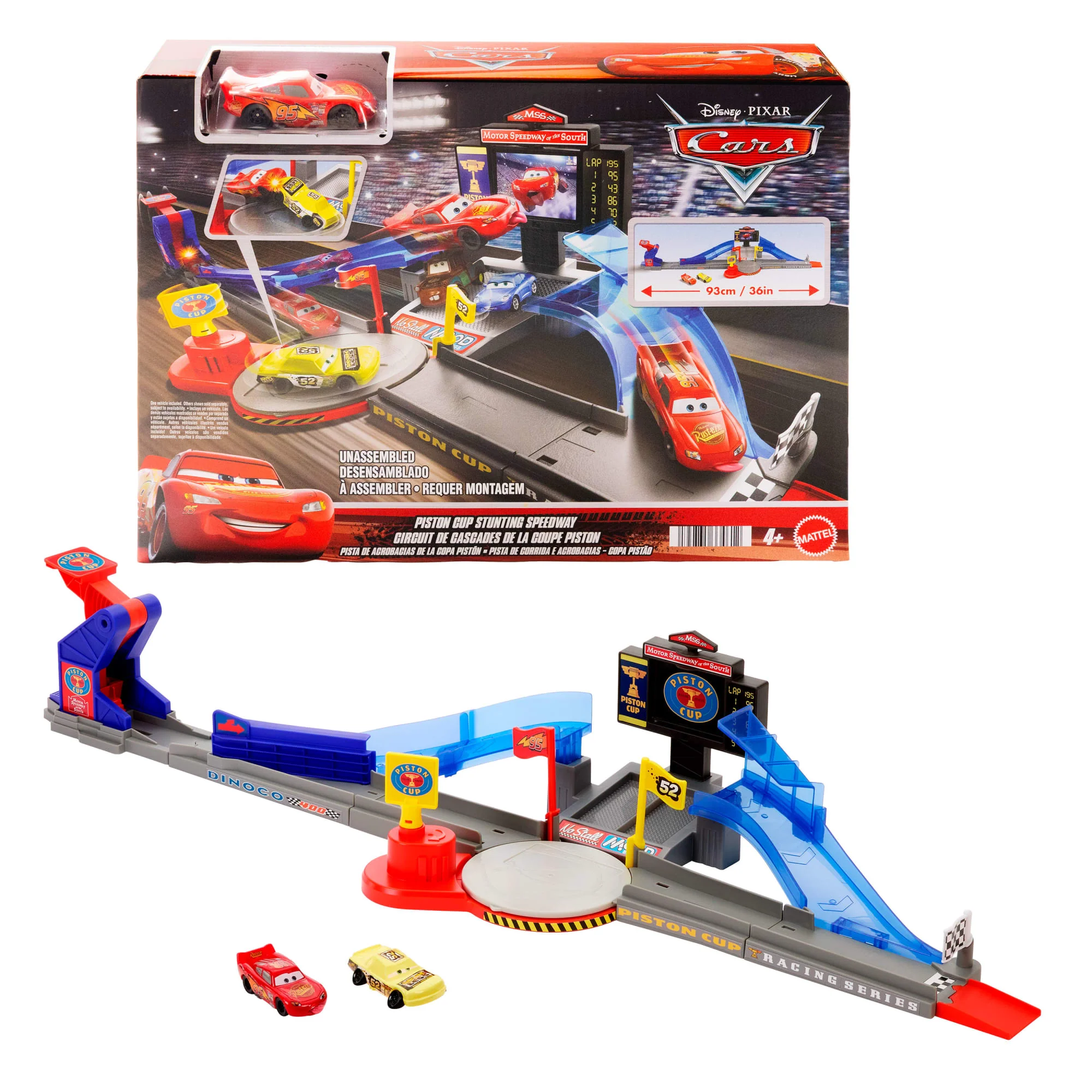 Conjunto De Juego De Pista De Carreras Acrobáticas Copa Pistón De Disney Y Pixar Cars Con Juguete De Rayo Mcqueen