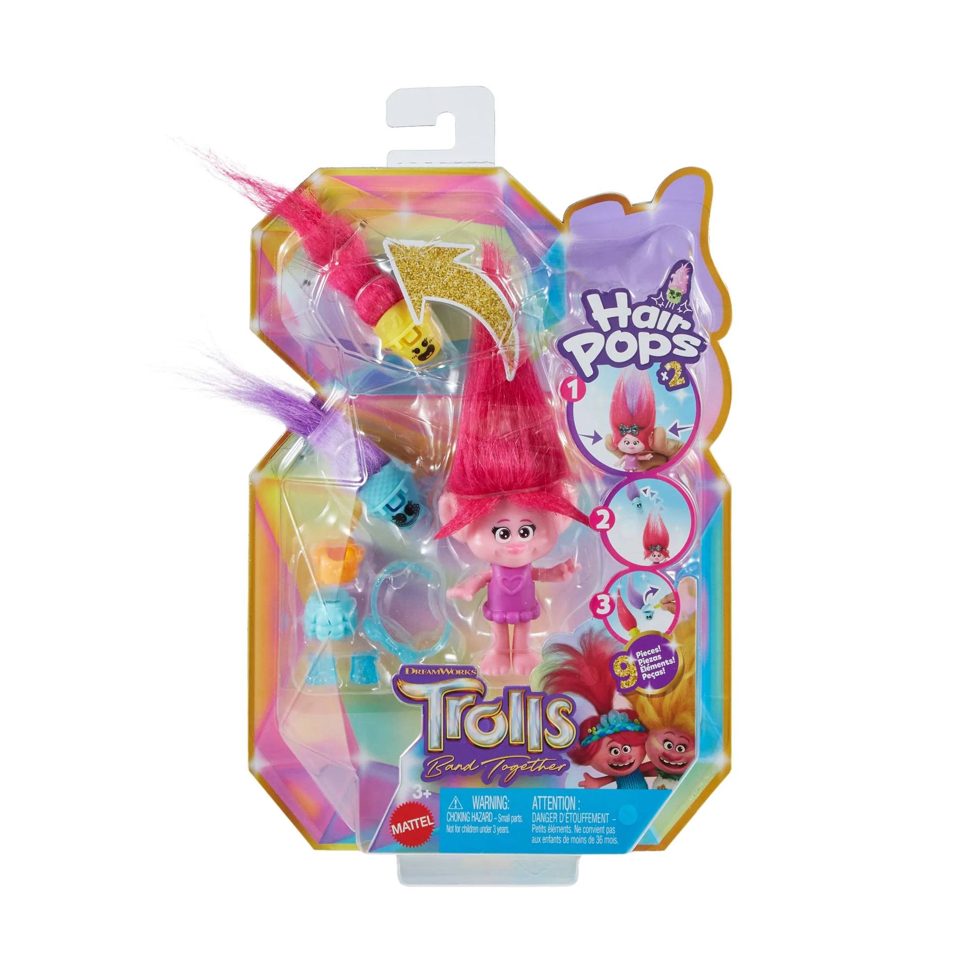 Dreamworks – Les Trolls 3 – Hair Pops – Poupée Reine Poppy - Image 6