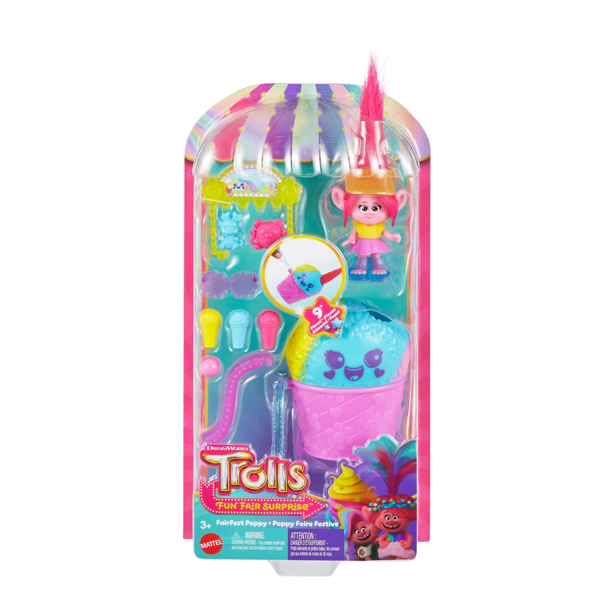 Dreamworks Trolls Fun Fair Surprise Fairfest Queen Poppy Small Doll & 10 Accessories - Image 5