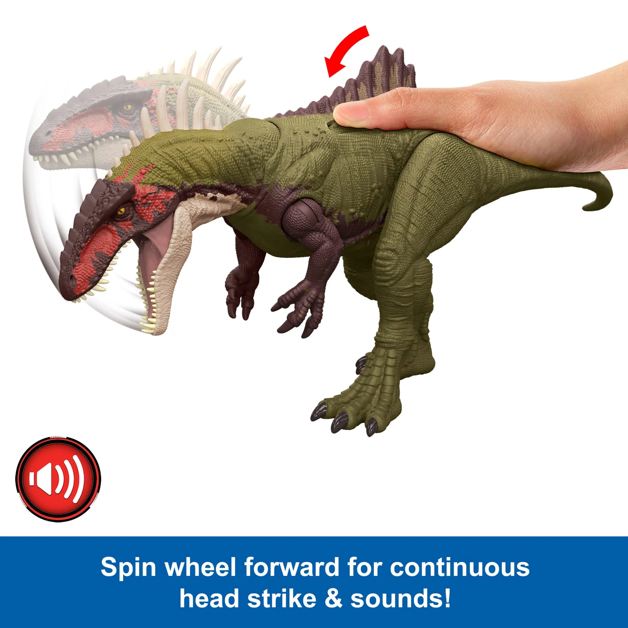 Jurassic World Chaos Theory Battle Roarin’ Becklespinax Dinosaur Action Figure Toy, Rampage Strike - Image 4