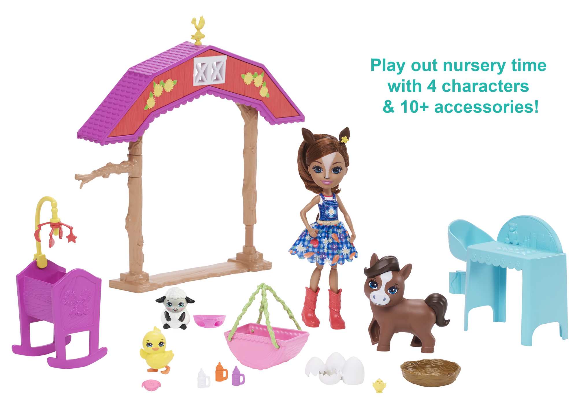 Enchantimals Barnyard Nursery Playset With Haydie Horse Doll & Trotter - Image 3