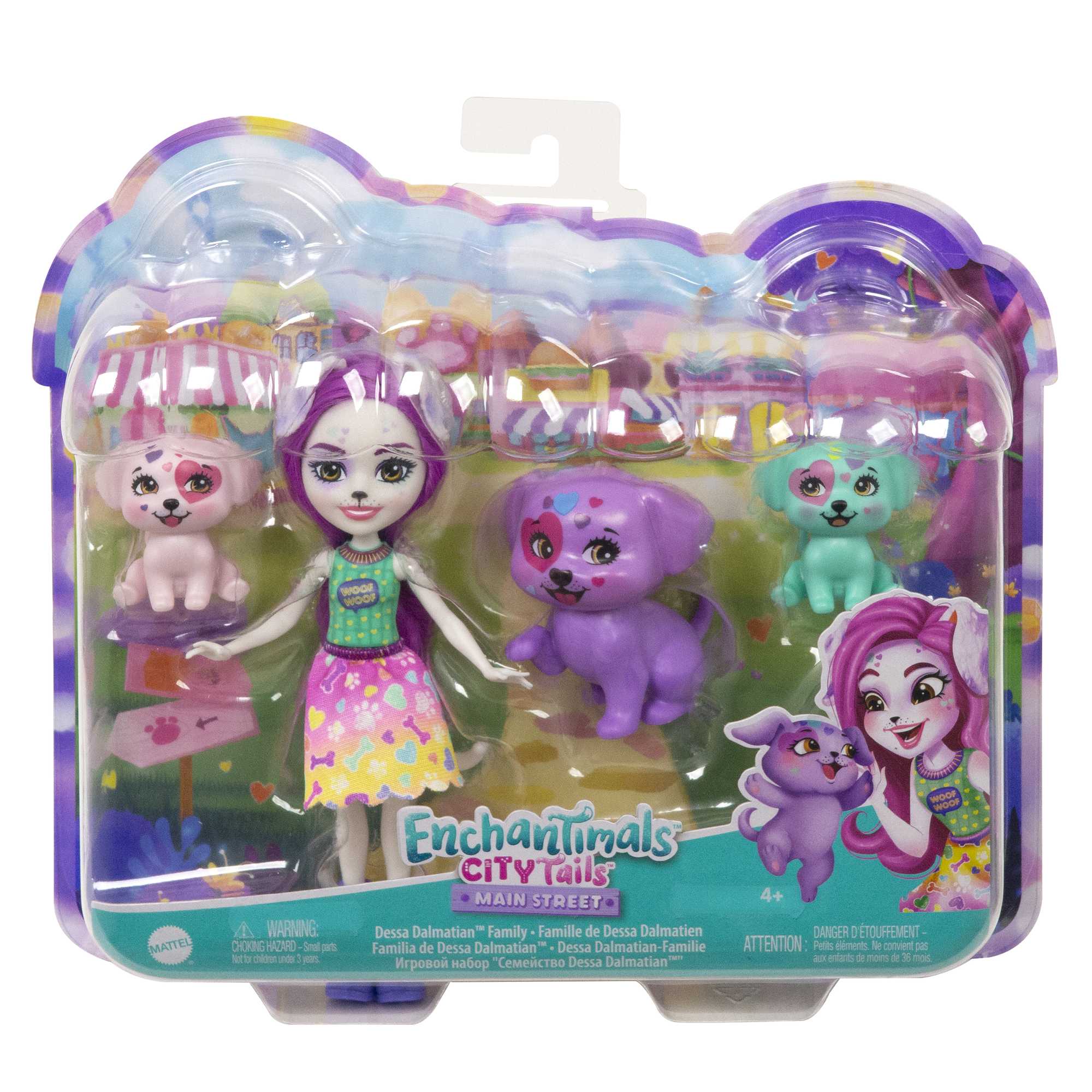 Enchantimals City Tails Main Street Dessa Dalmation Family Dolls - Image 3