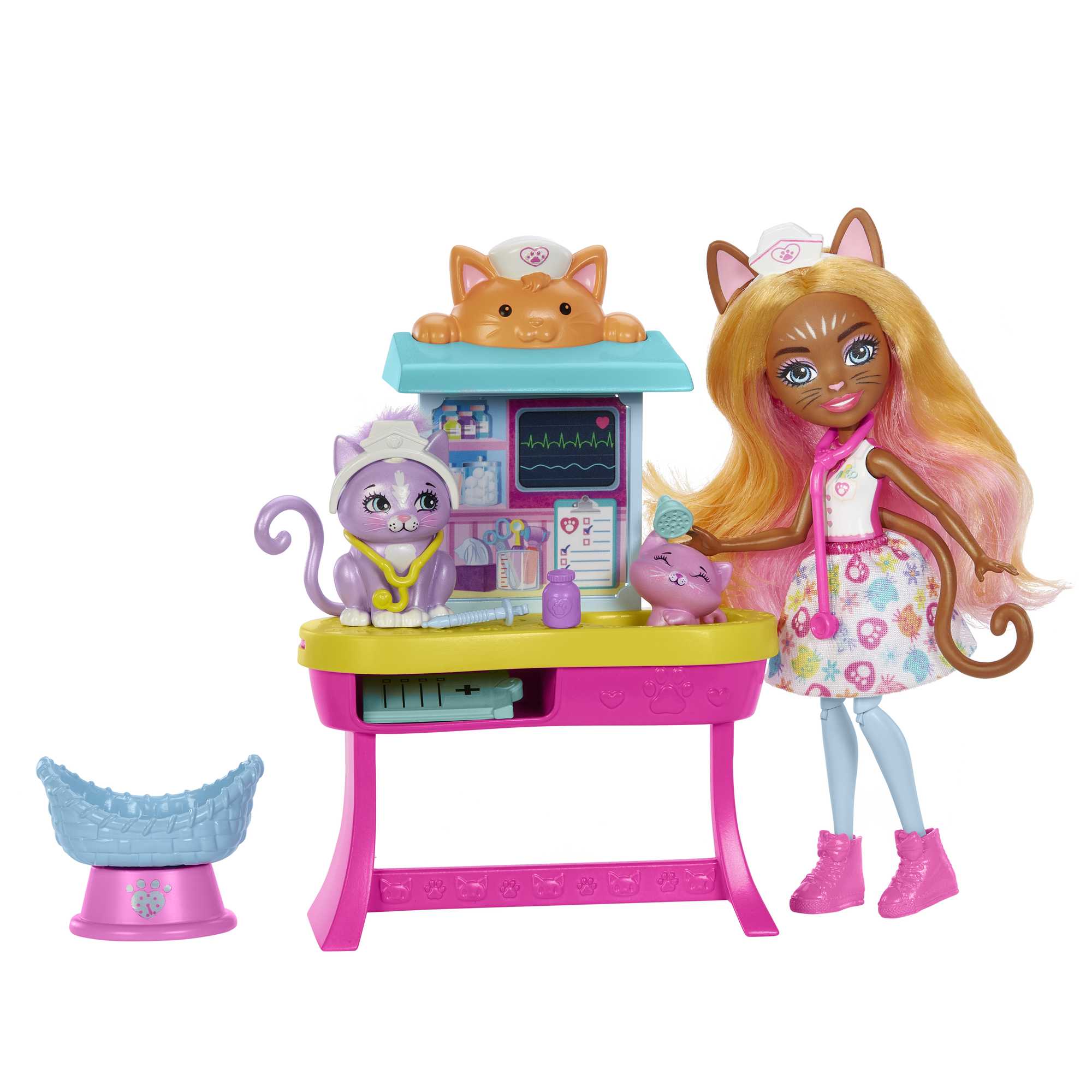 Enchantimals - Poupée Et Coffret Bêtes Citadines Cabinet Du Docteur Chat - Mini Poupée - 4 Ans Et + - Image 3