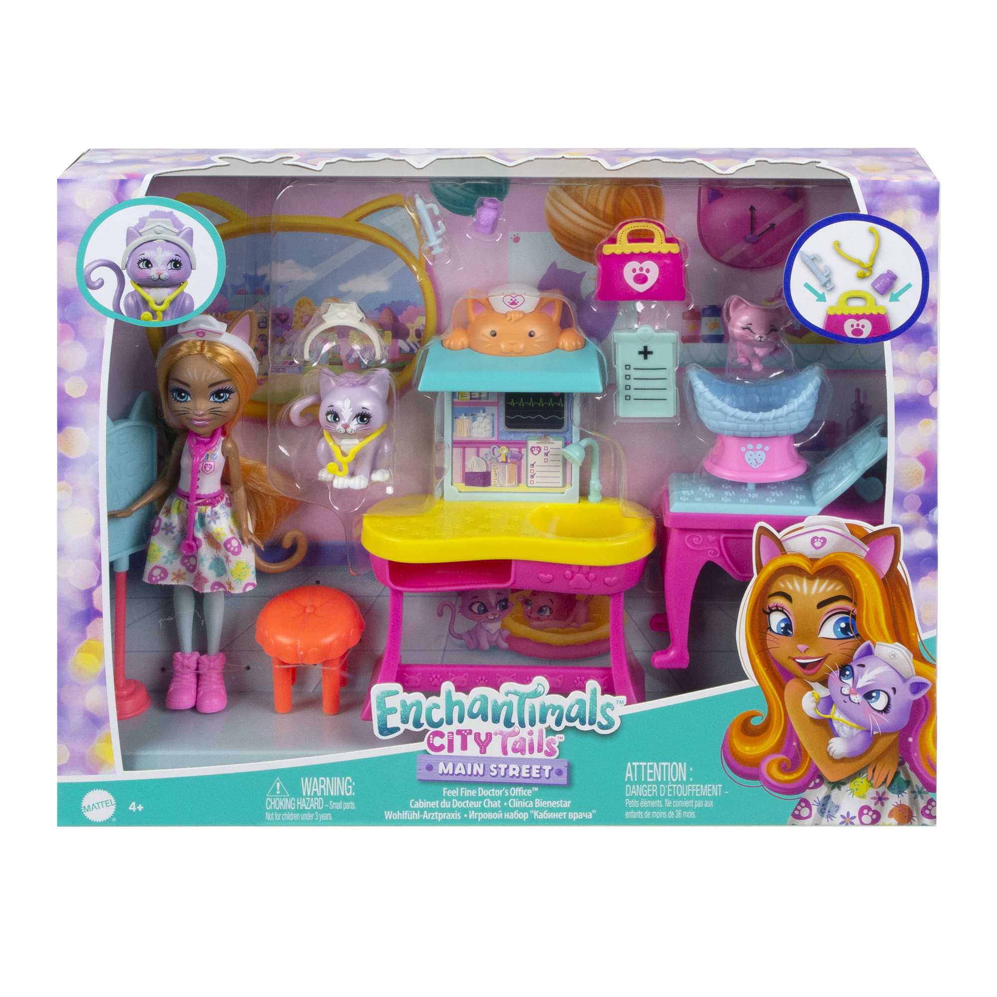 Enchantimals - Poupée Et Coffret Bêtes Citadines Cabinet Du Docteur Chat - Mini Poupée - 4 Ans Et + - Image 6