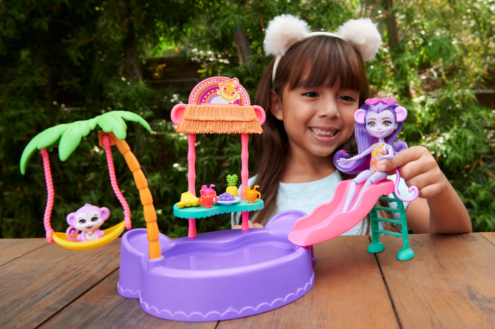 Enchantimals - Coffret Piscine En Forme De Singe - Coffret Poupée - 4 Ans Et + - Image 2