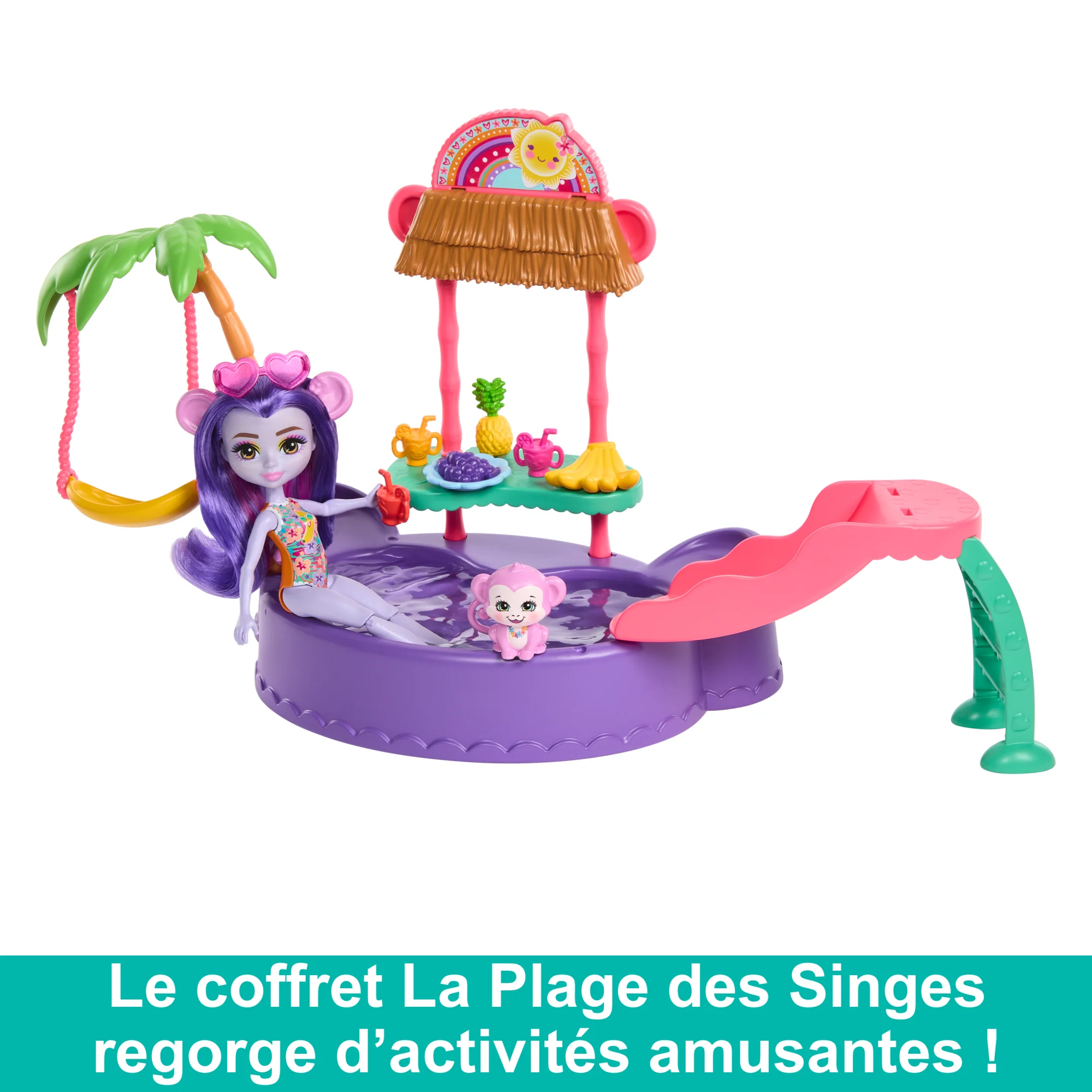 Enchantimals - Coffret Piscine En Forme De Singe - Coffret Poupée - 4 Ans Et + - Image 3