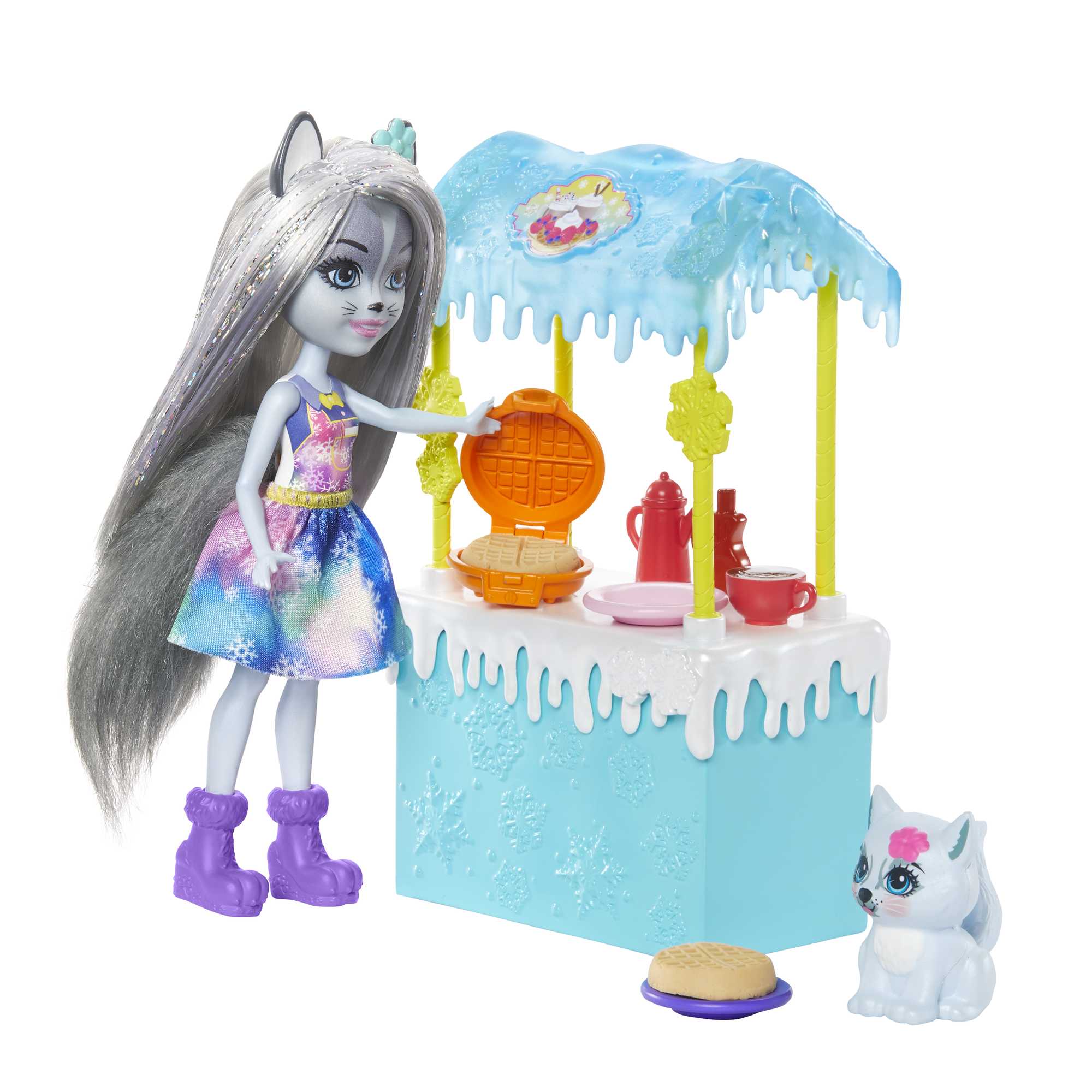 Enchantimals Warmin' Up Cocoa Stand With Hawna Husky & Whipped Cream Dolls - Image 3