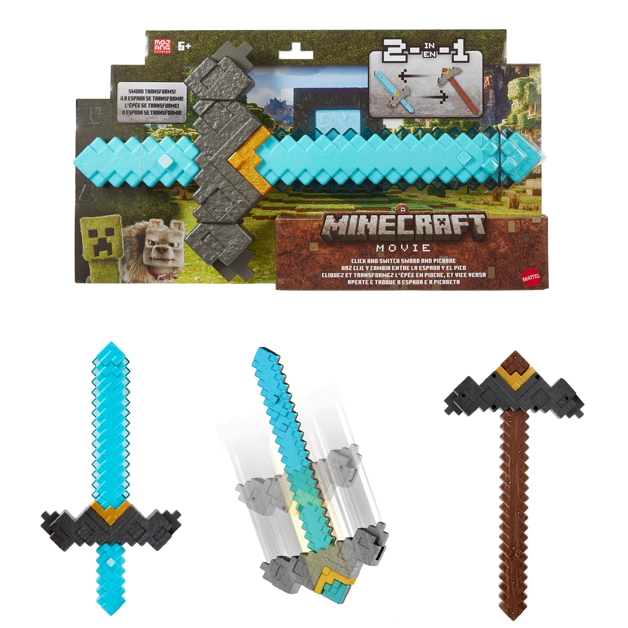 Espada-Pico Transformable De Minecraft, Juguete De Imitación 2 En 1 Inspirado En La Película