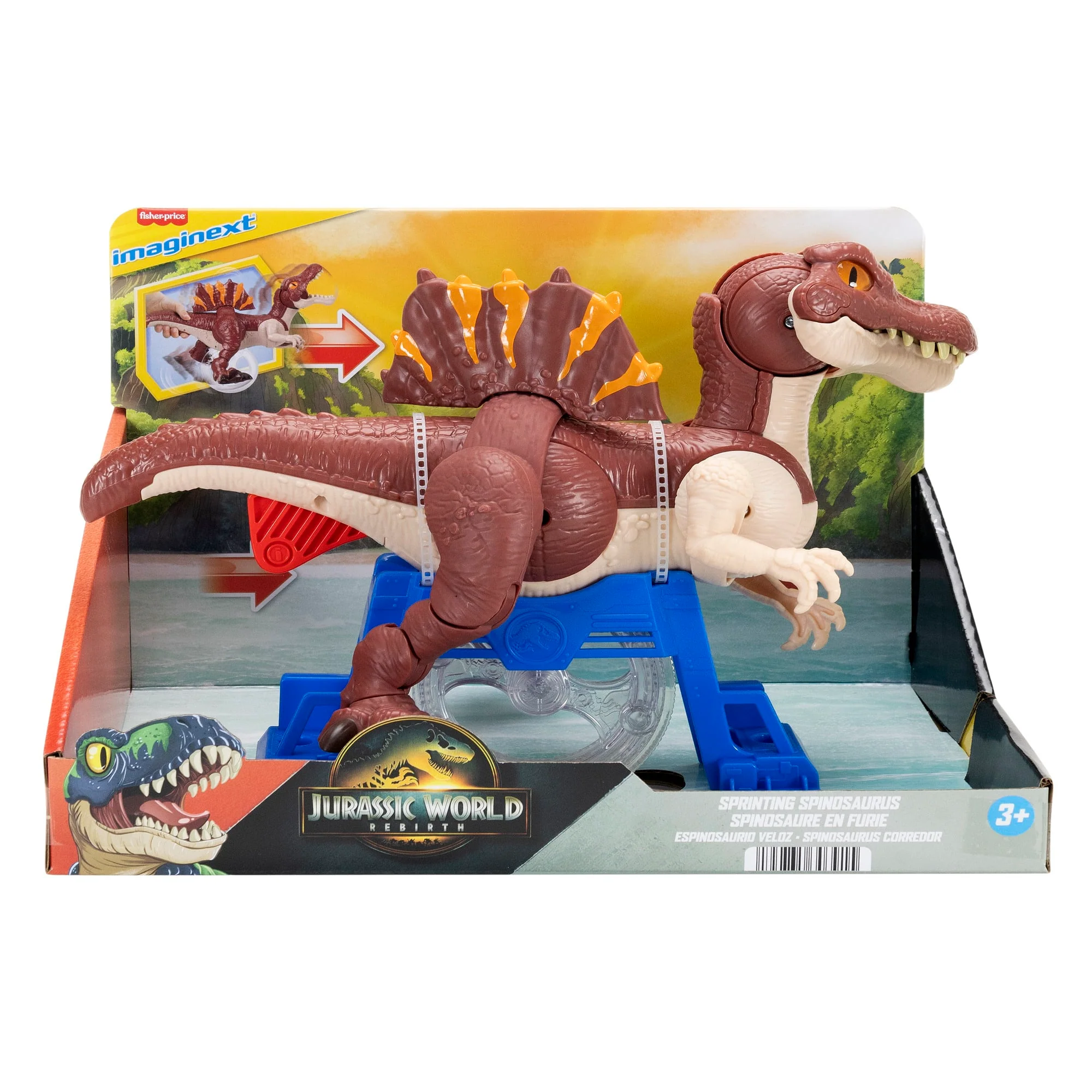 Figura De Dinosaurio Espinosaurio Corredor De Jurassic World Rebirth De Imaginext De Fisher-Price Con Movimiento Hacia Delante Y Mordiscos - Image 2