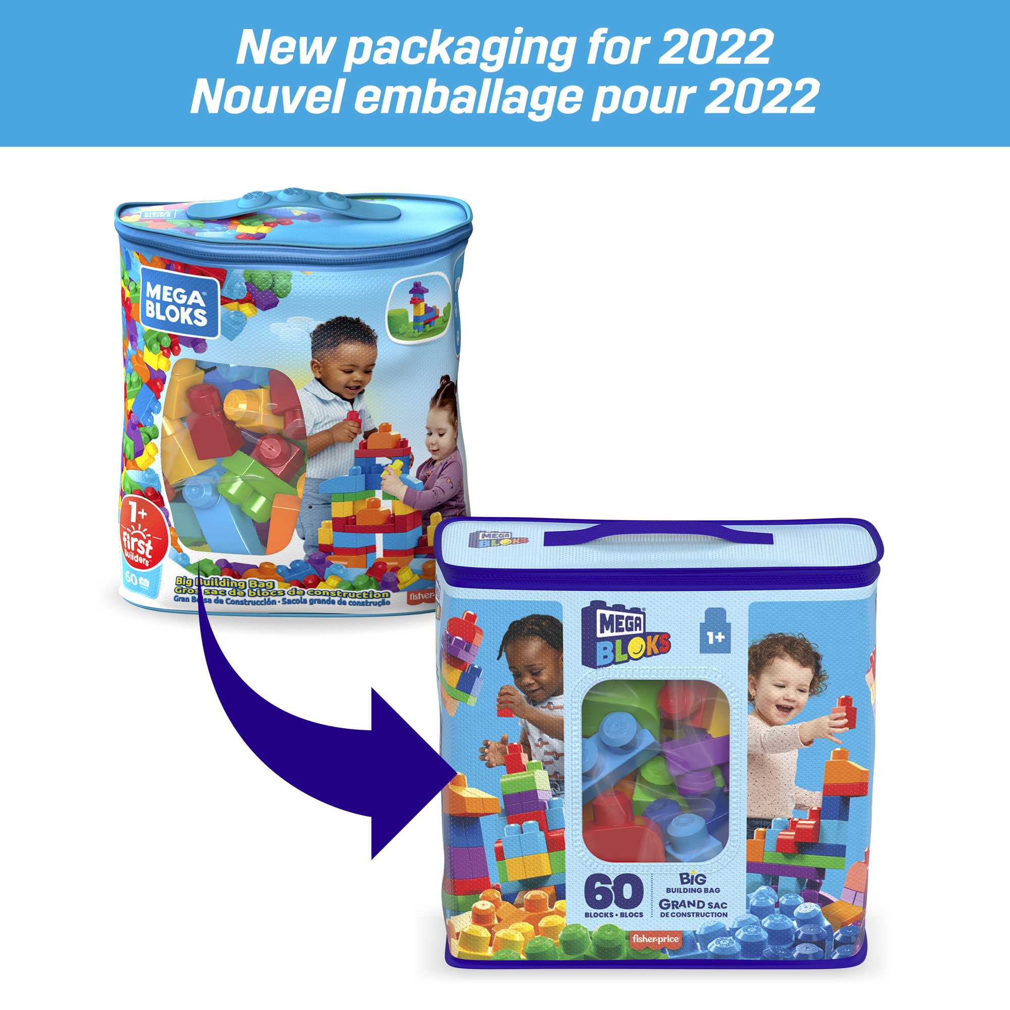 Mega Bloks Big Building Bag Building Set With 60 Big Building Blocks - Image 7