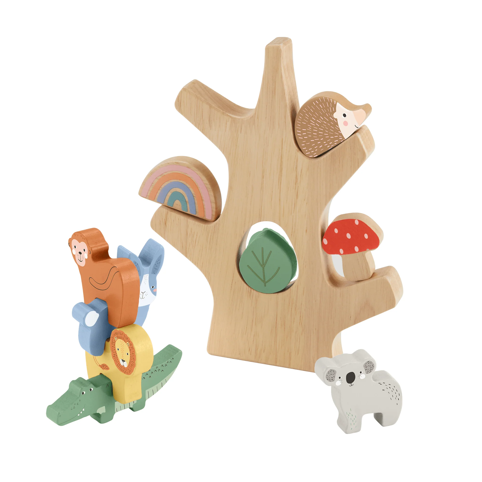 Fisher-Price Ξύλινο Δέντρο Ισορροπίας Παιχνίδι Ταξινόμησης Προσχολικής Ηλικίας, 10 Ξύλινα Κομμάτια