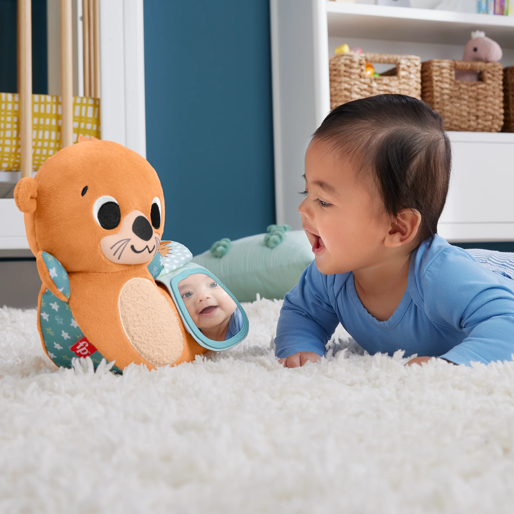 Fisher-Price 2-In-1 Schommelende Otter, Pluchen Zintuiglijk Babyspeelgoed Voor Op De Buik Spelen - Image 2