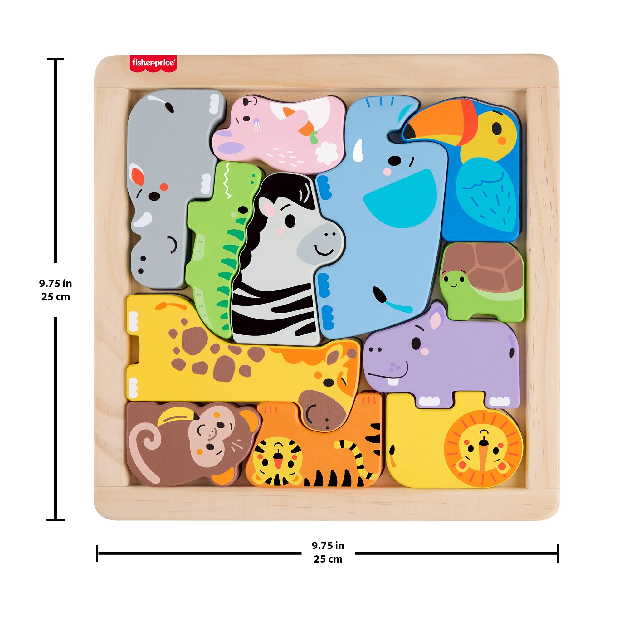 Fisher-Price 2-In-1-Tierwelt Aus Holz, Aktivität Zum Sortieren Von Formen Für Kinder, 13 Holzteile - Image 6