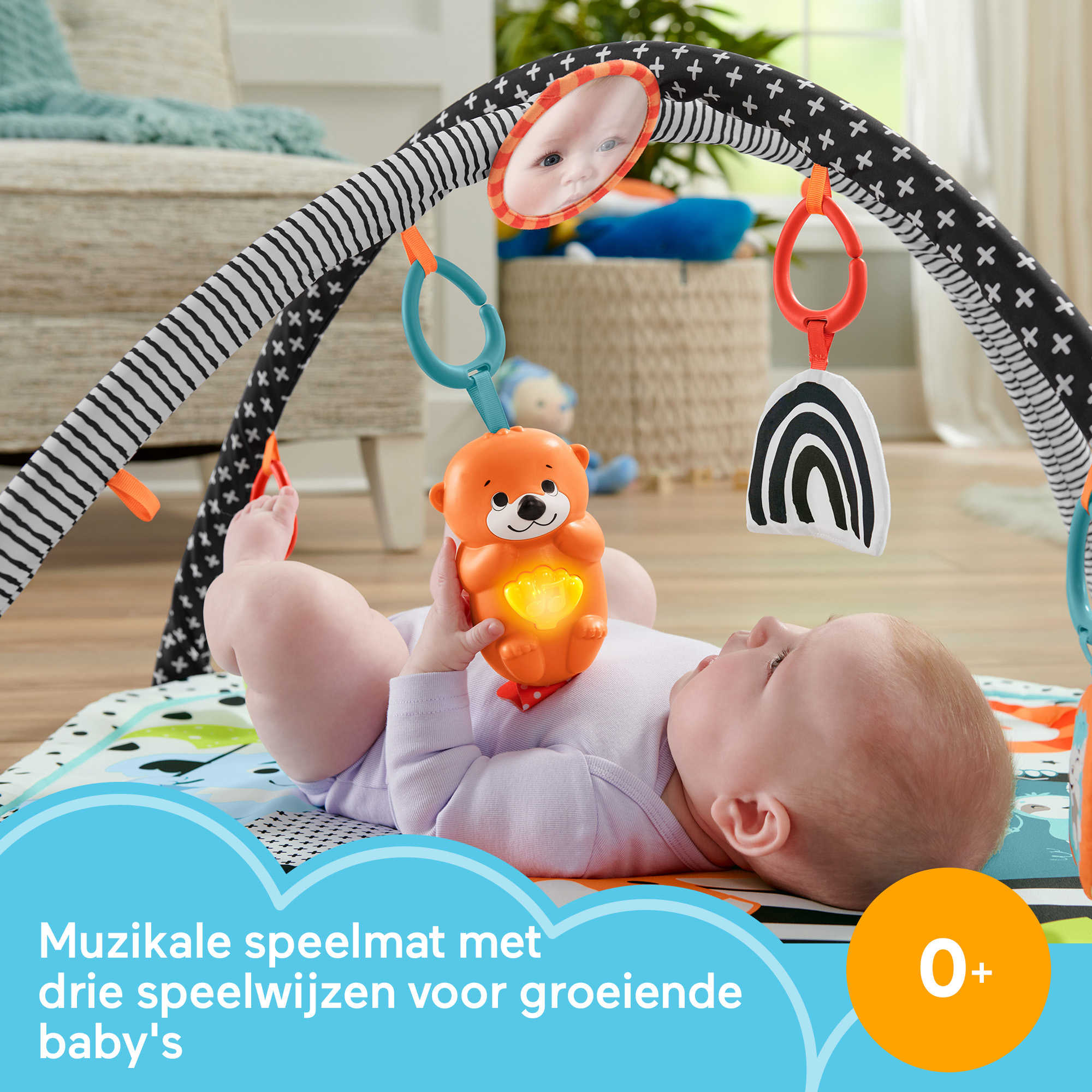 Fisher-Price 3-In-1 Muziek, Glim En Groei Gym, Speelmat Met Activiteitenspeeltjes - Image 2