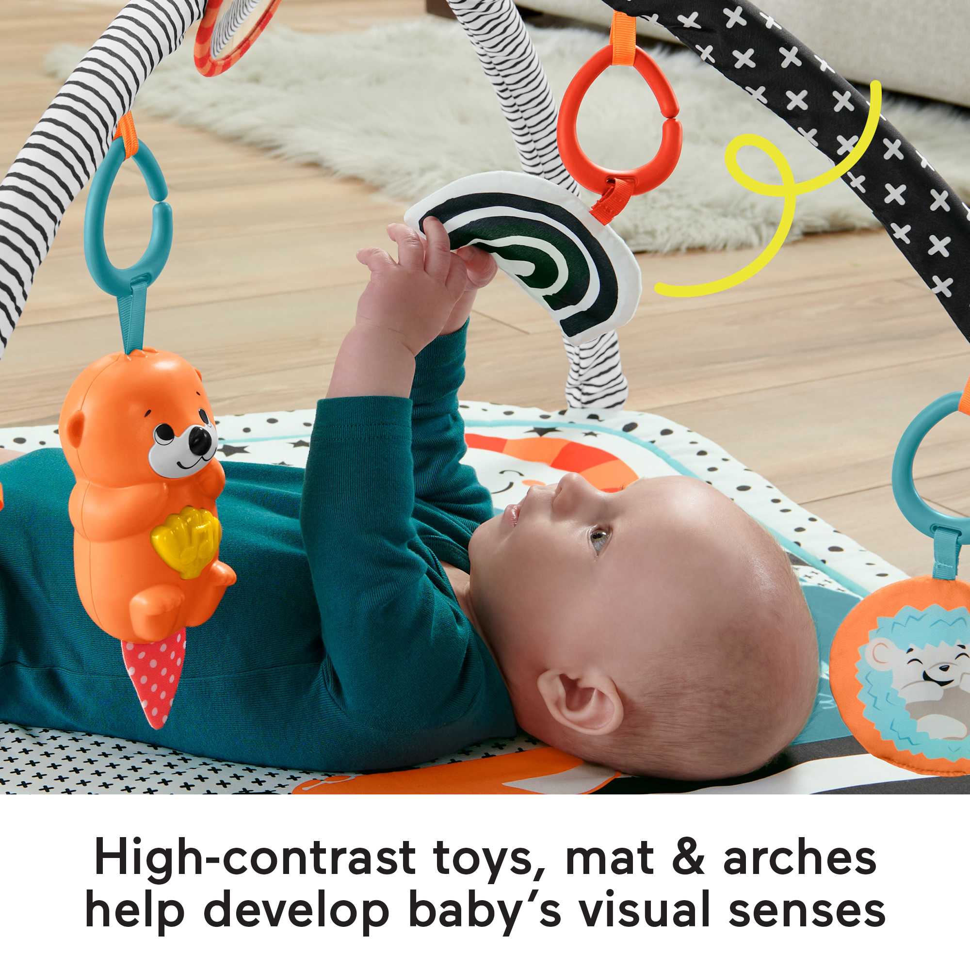 Fisher-Price 3-In-1 Music Glow And Grow Gym Infant Playmat With Lights & Removable Toys - Image 4