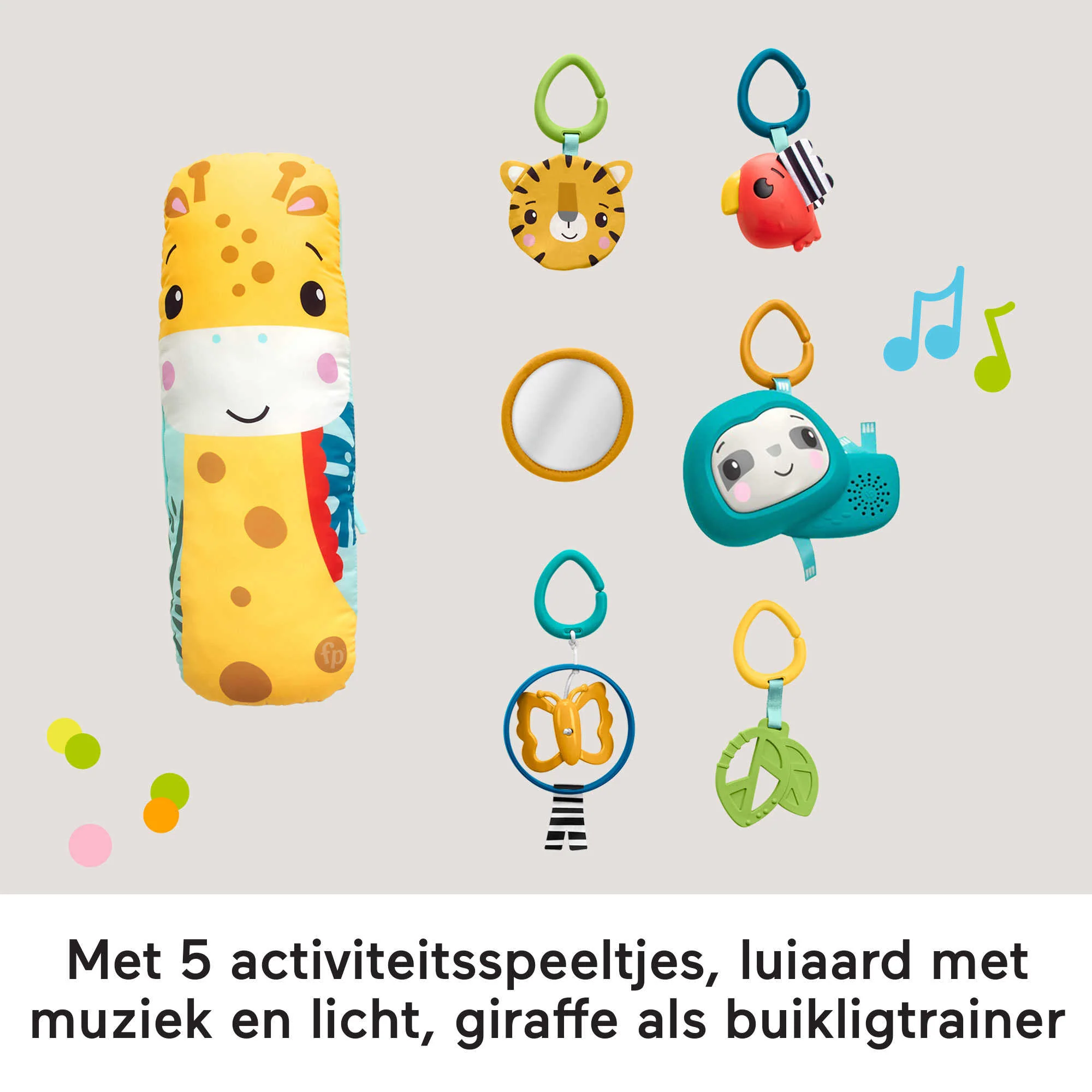 Fisher-Price 3-In-1 Regenwoud Babygym Met Buikligtrainer En 6 Babyspeeltjes, Van Baby Tot Peuter - Image 5