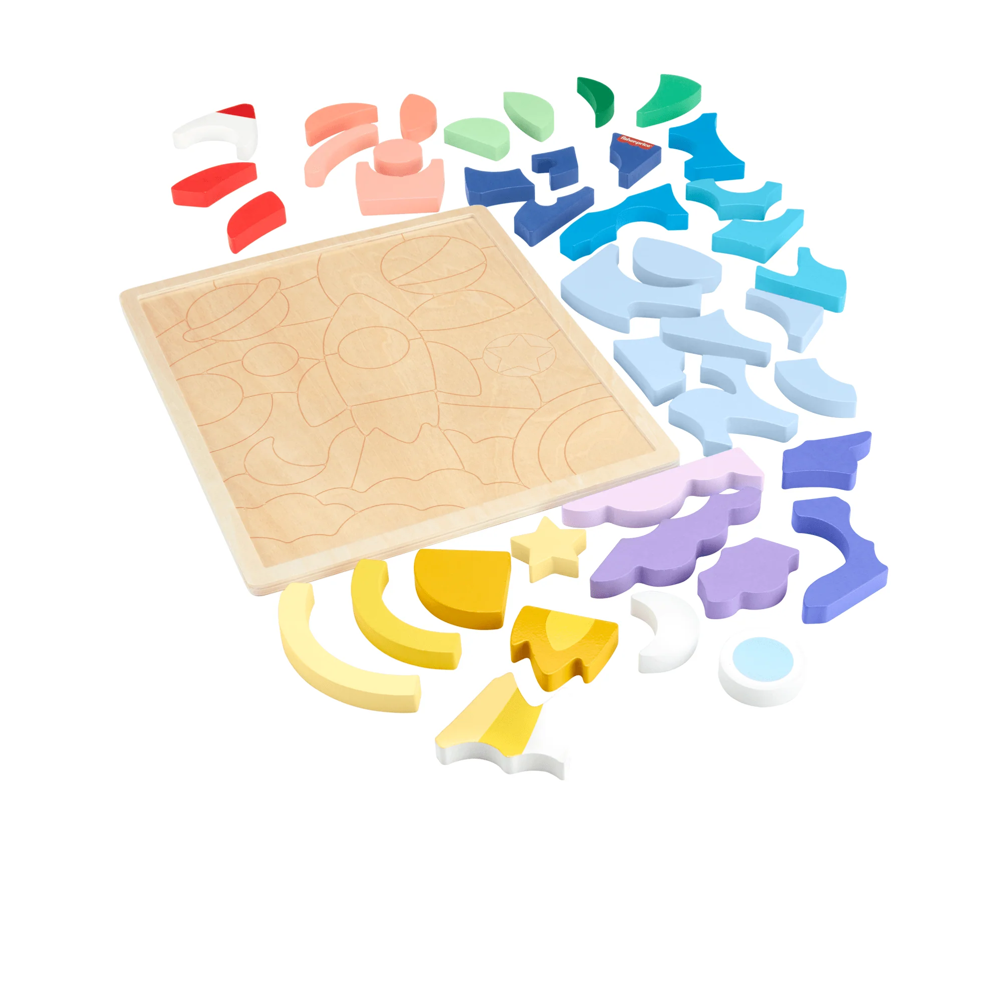 Fisher-Price Ξύλινο Παζλ Διάστημα Για Παιδιά Προσχολικής Ηλικίας, 42 Ξύλινα Κομμάτια - Image 4