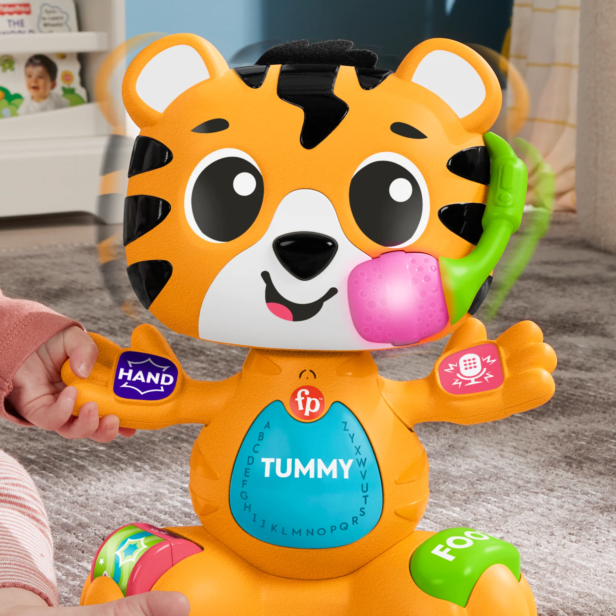 Fisher-Price Link Squad Animal Band Carlotta La Tigrotta Prime Scoperte, Giocattolo Per L'Apprendimento Per Neonati Con Musica E Luci, Versione Italiana - Image 5
