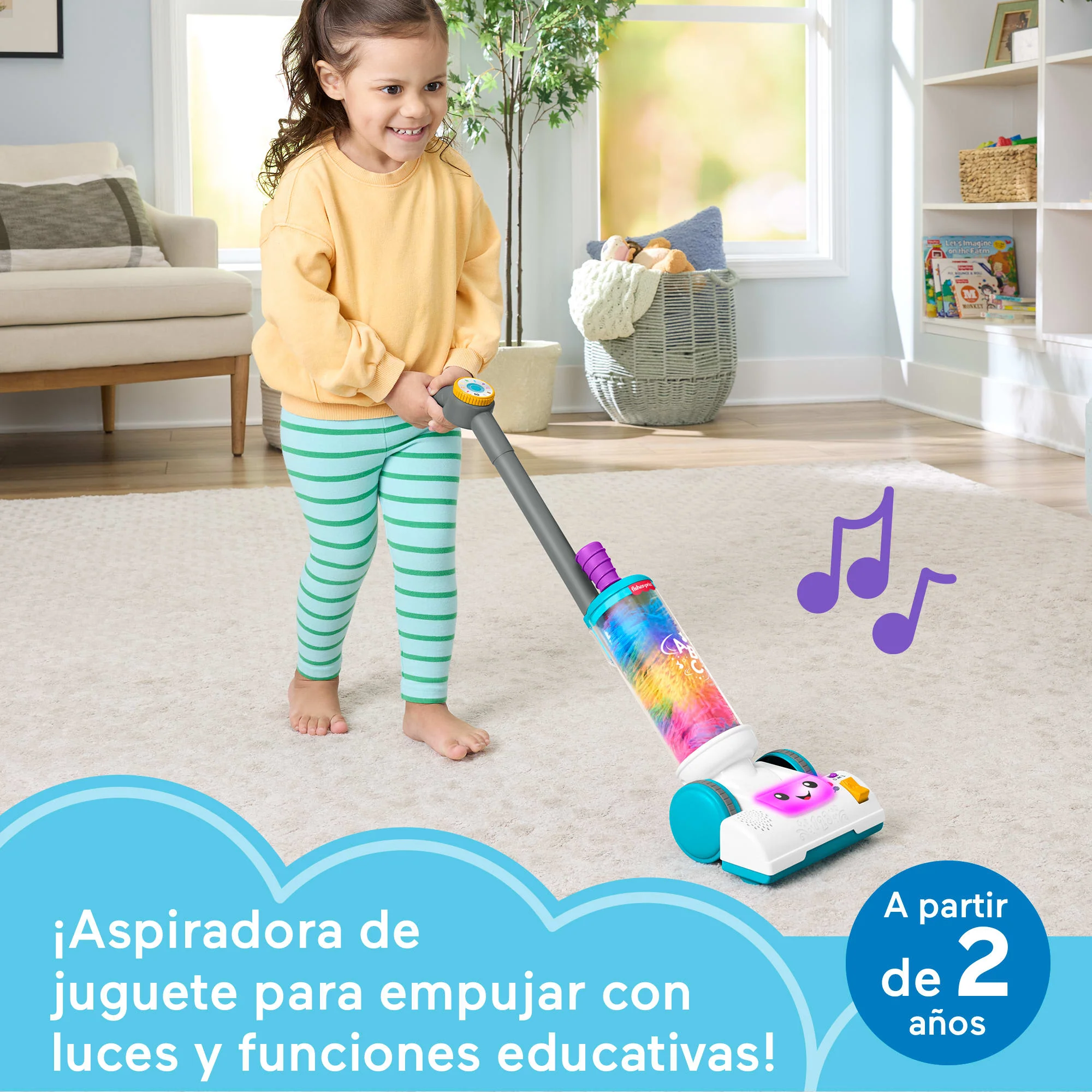 Aspirador 2 En 1 De Laugh & Learn De Fisher-Price, Juguete De Aprendizaje Musical, Versión En Varios Idiomas - Image 2