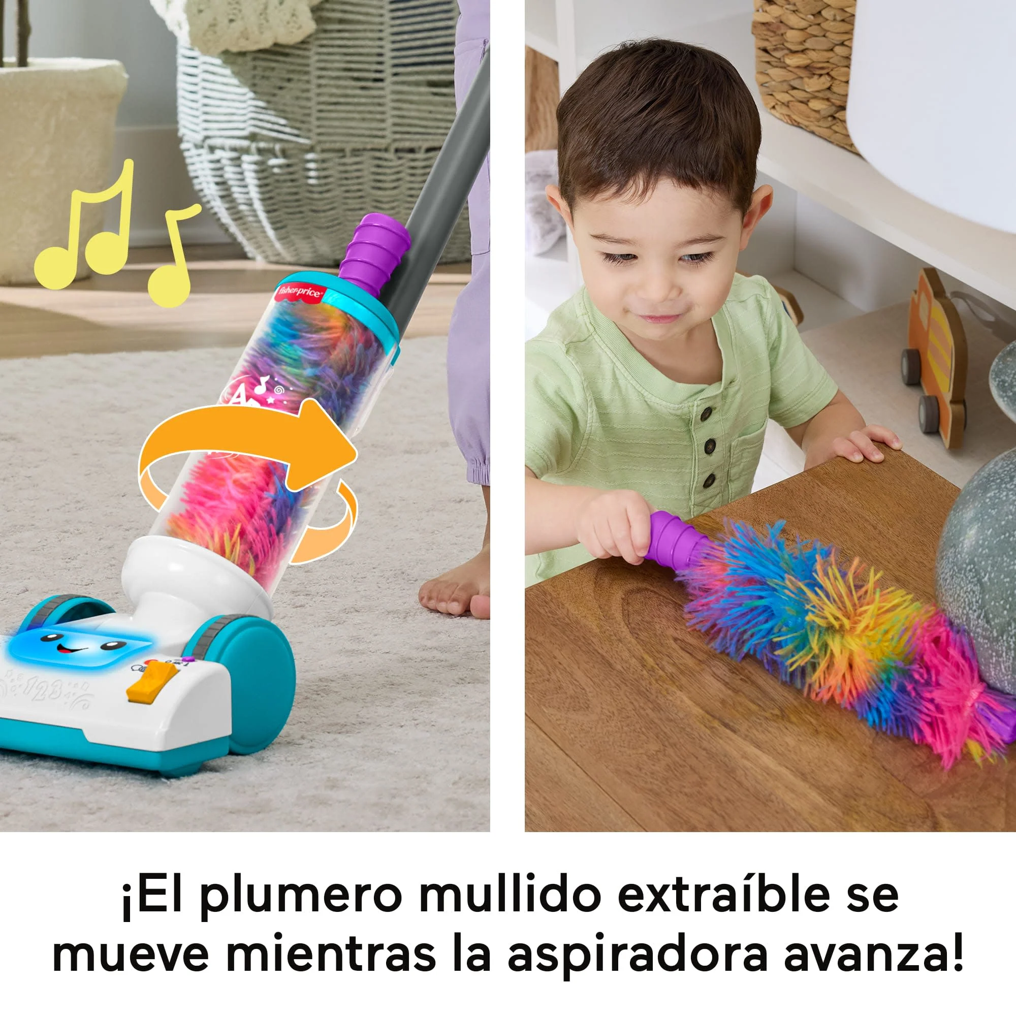 Aspirador 2 En 1 De Laugh & Learn De Fisher-Price, Juguete De Aprendizaje Musical, Versión En Varios Idiomas - Image 4
