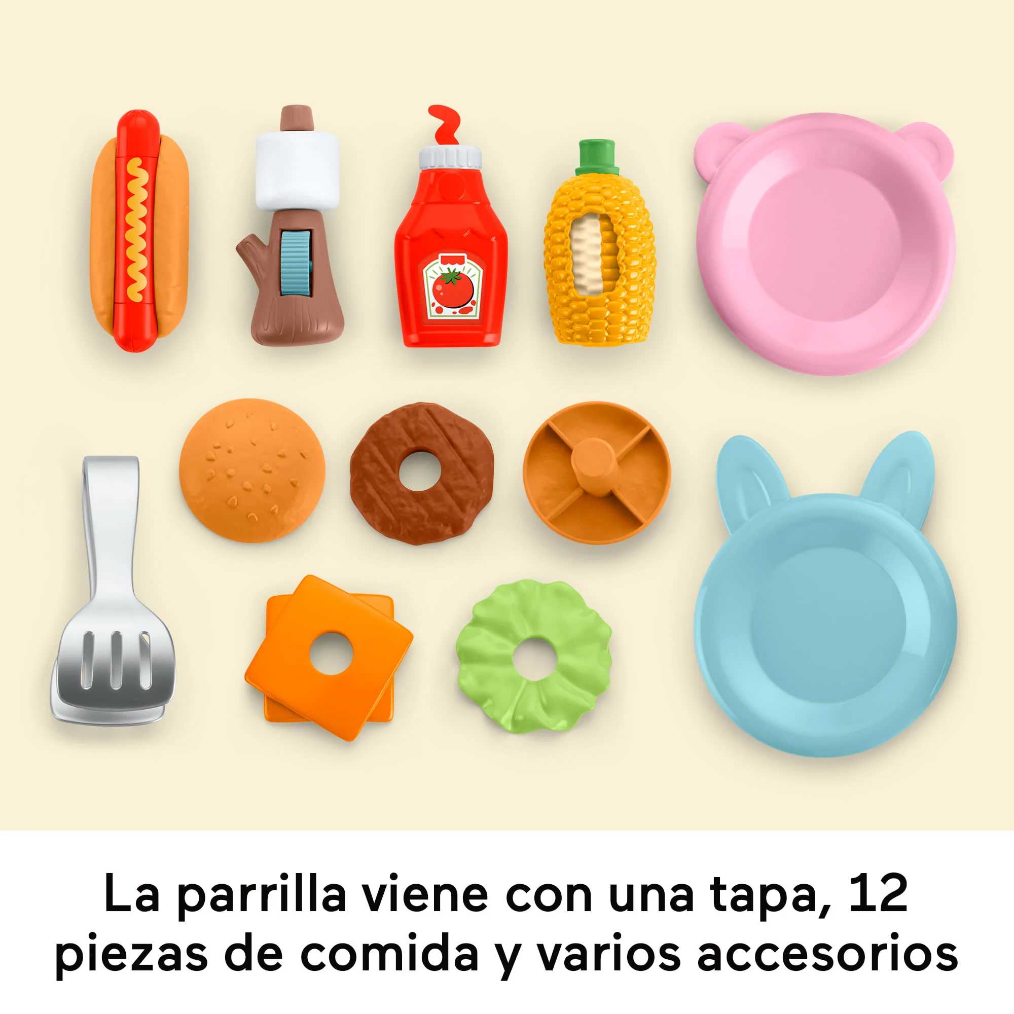 Conjunto Barbacoa De Actividades Del Bosque De La Amistad De Fisher-Price, Juego De Imitación Para Niños Pequeños, 14 Piezas - Image 5